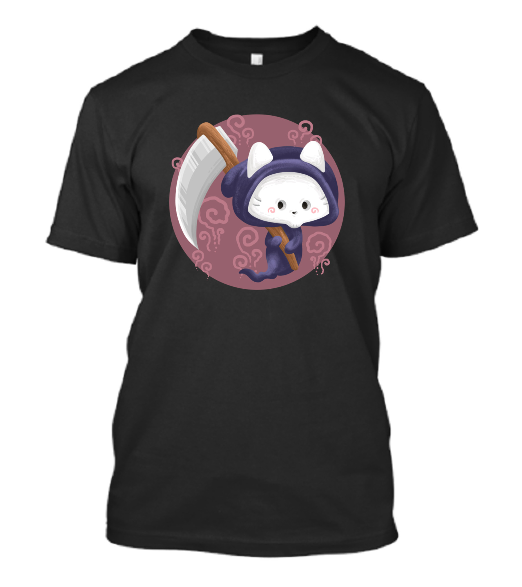 Cat Reaper Cute Kitten Grim Scythe Mystic Pastel T-Shirt