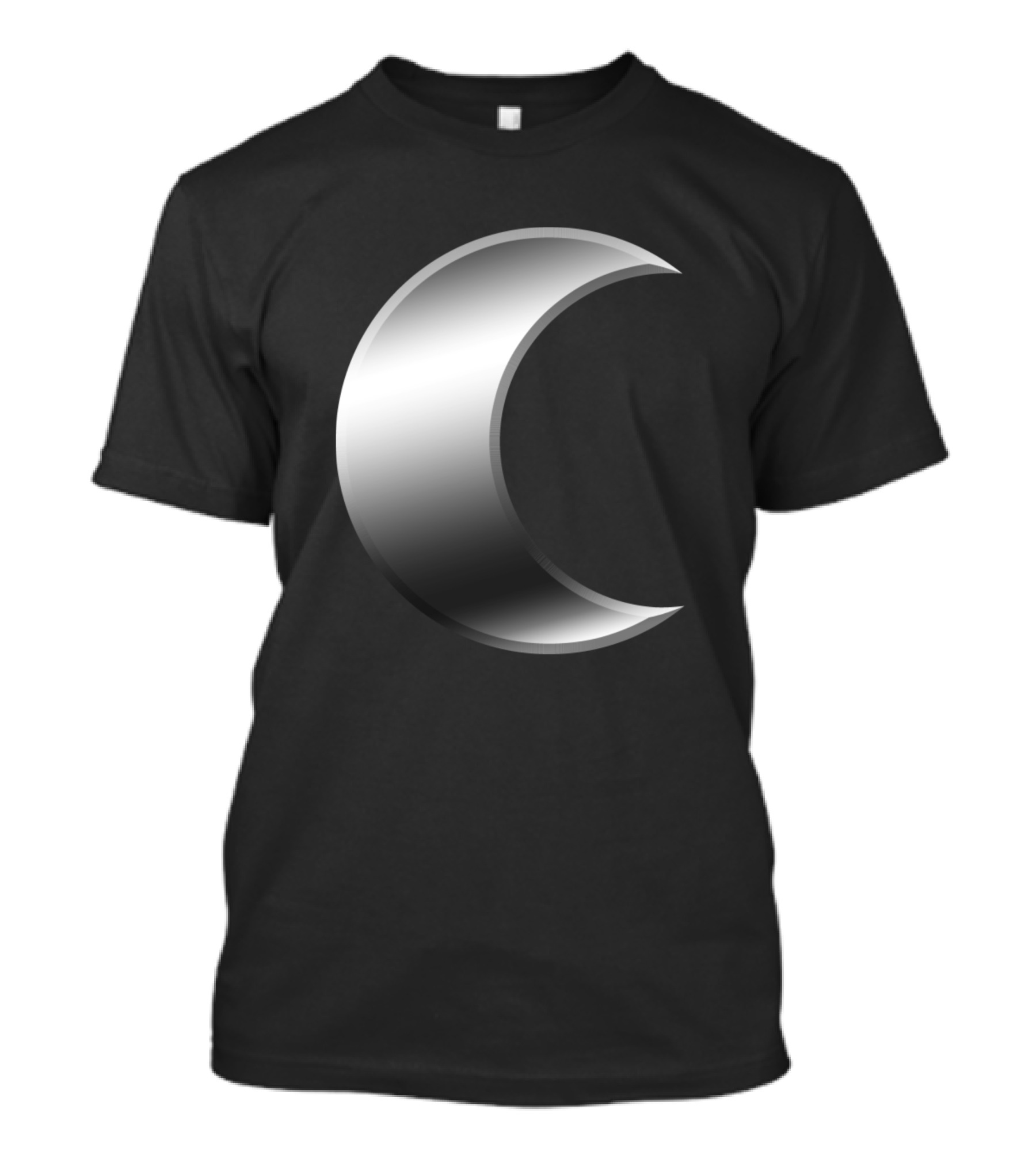 Crescent Moon Symbol Silver T-Shirt