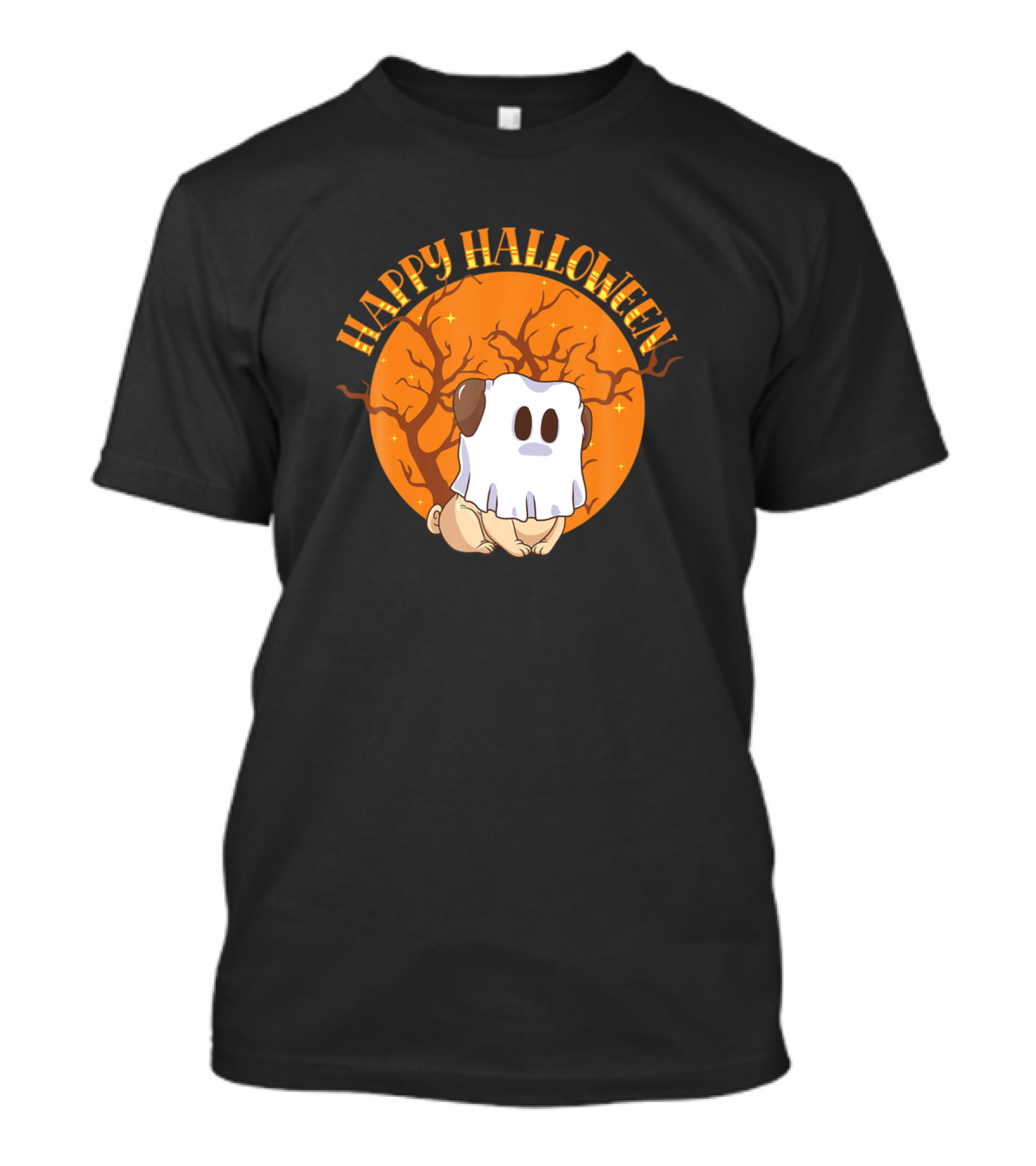 Happy Halloween Ghost Bulldog Dog Lover Animal T-Shirt