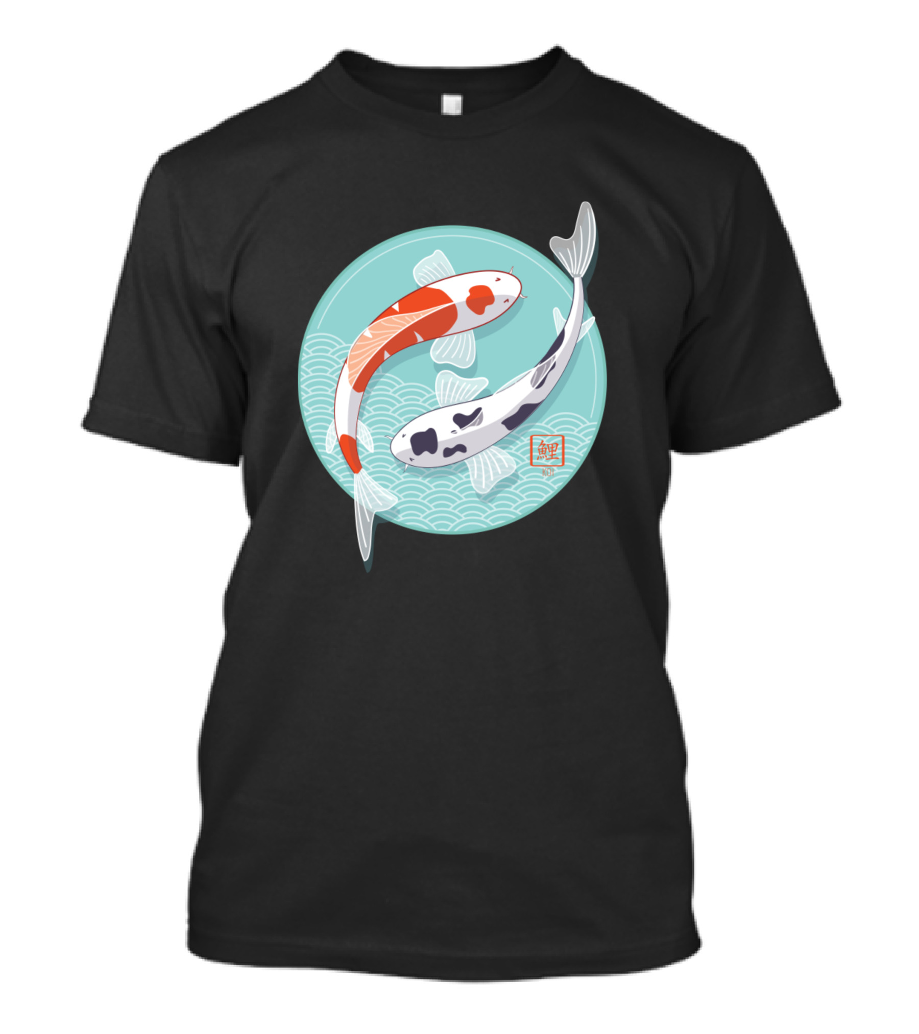 Japanese Ko Carp Circle Yin Yang T-Shirt