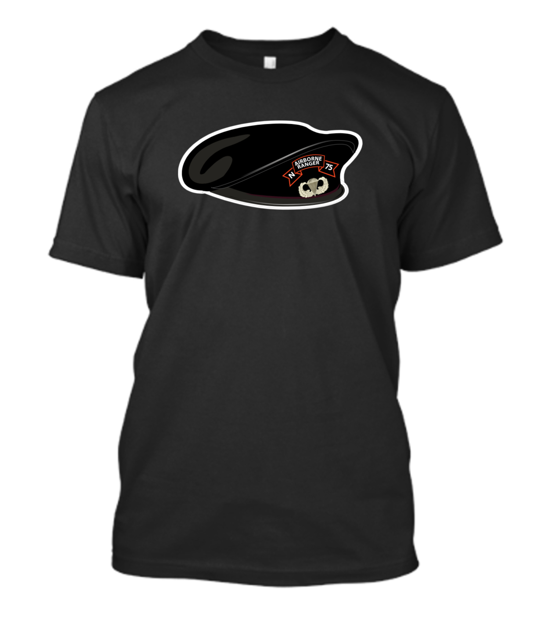 N Company Airborne Ranger 75 Black Beret Vietnam T-Shirt