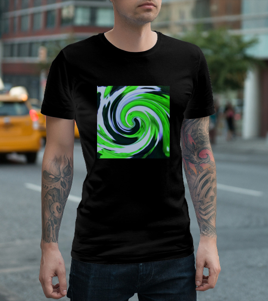 Pictum Texture Swirling Green Abstract T-Shirt