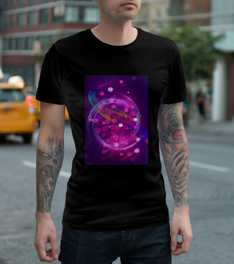 Purple Galaxy Hexagon Swirl T-Shirt