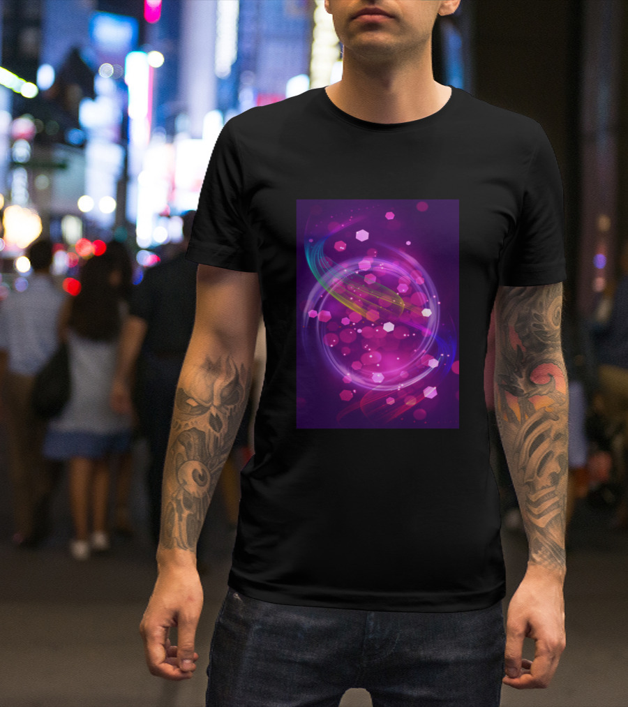 Purple Galaxy Hexagon Swirl T-Shirt
