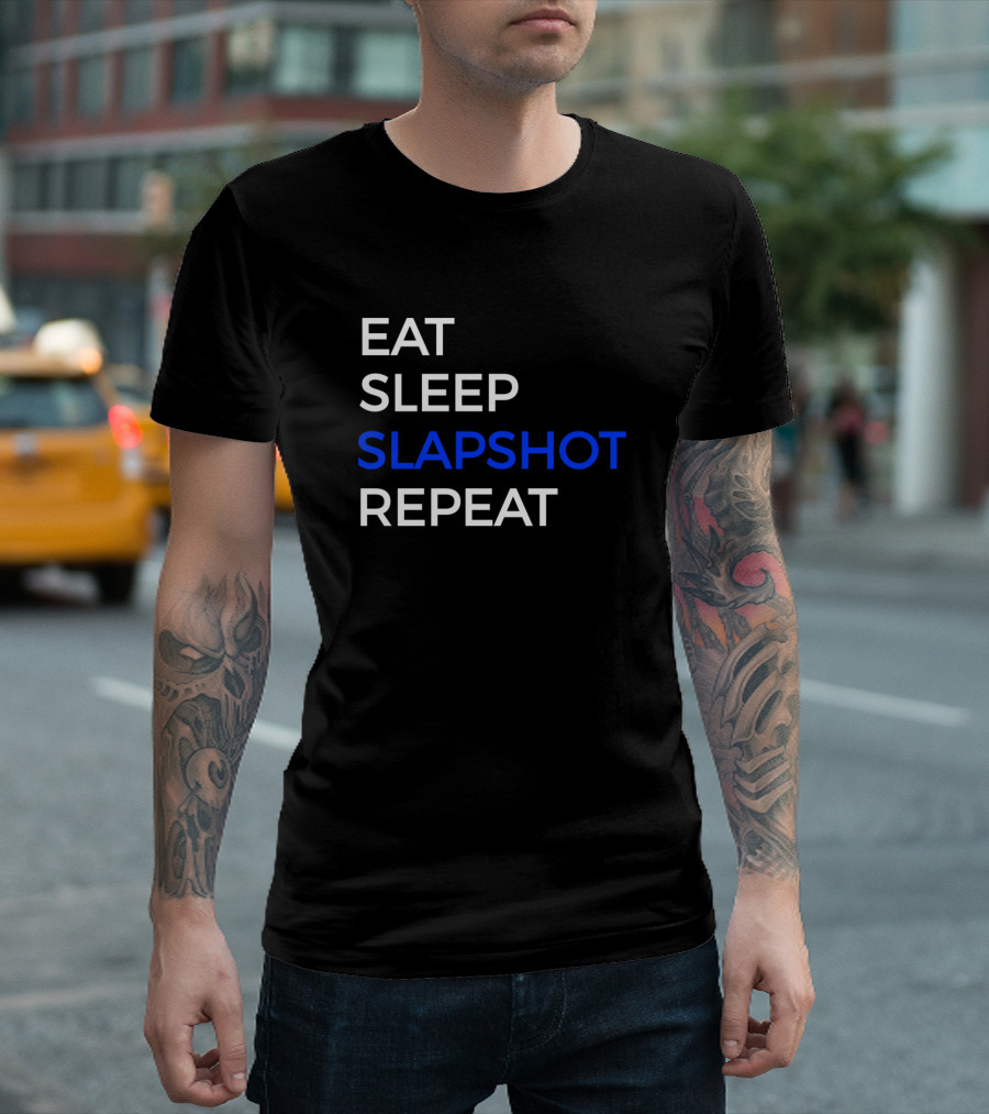 Eat Sleep Slapshot Repeat T-Shirt