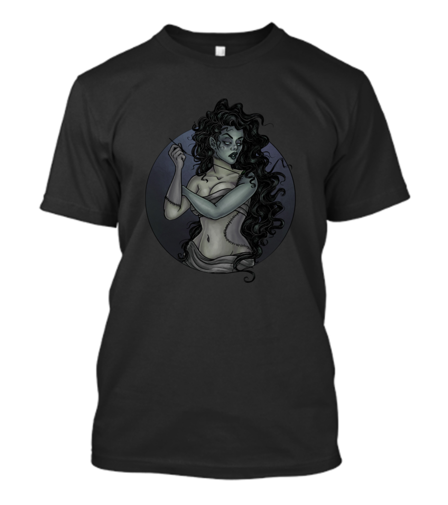Stitchery Female Character With Needle And Long Dark Hair T-Shirt