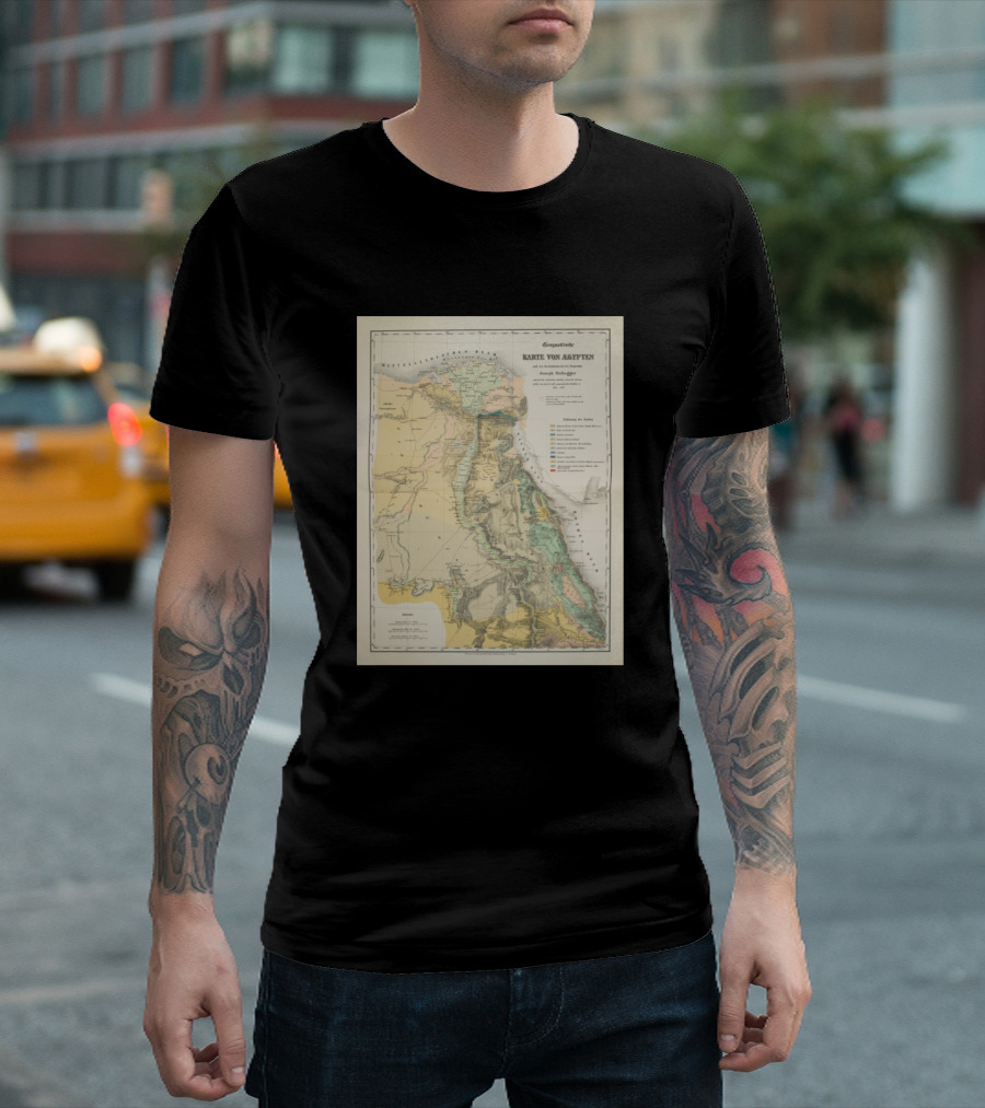 Karte von Aegypten Geologische Uebersicht von Joseph Russegger 1842 T-Shirt
