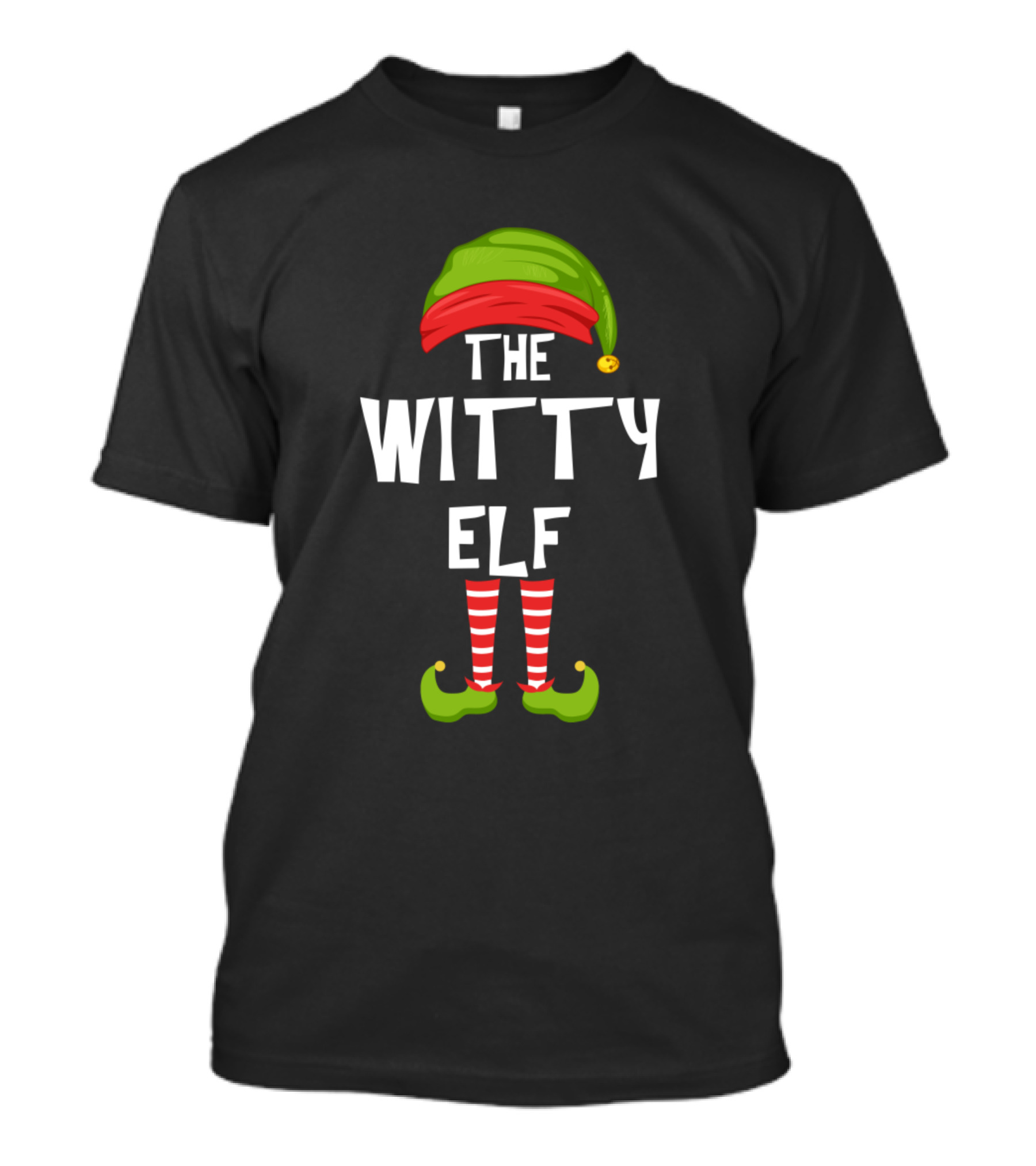 The Witty Elf Matching Family Christmas Party Hat And Shoes T-Shirt