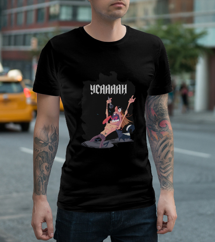 YEAAAH Rockstar Cartoon Microphone Shout T-Shirt