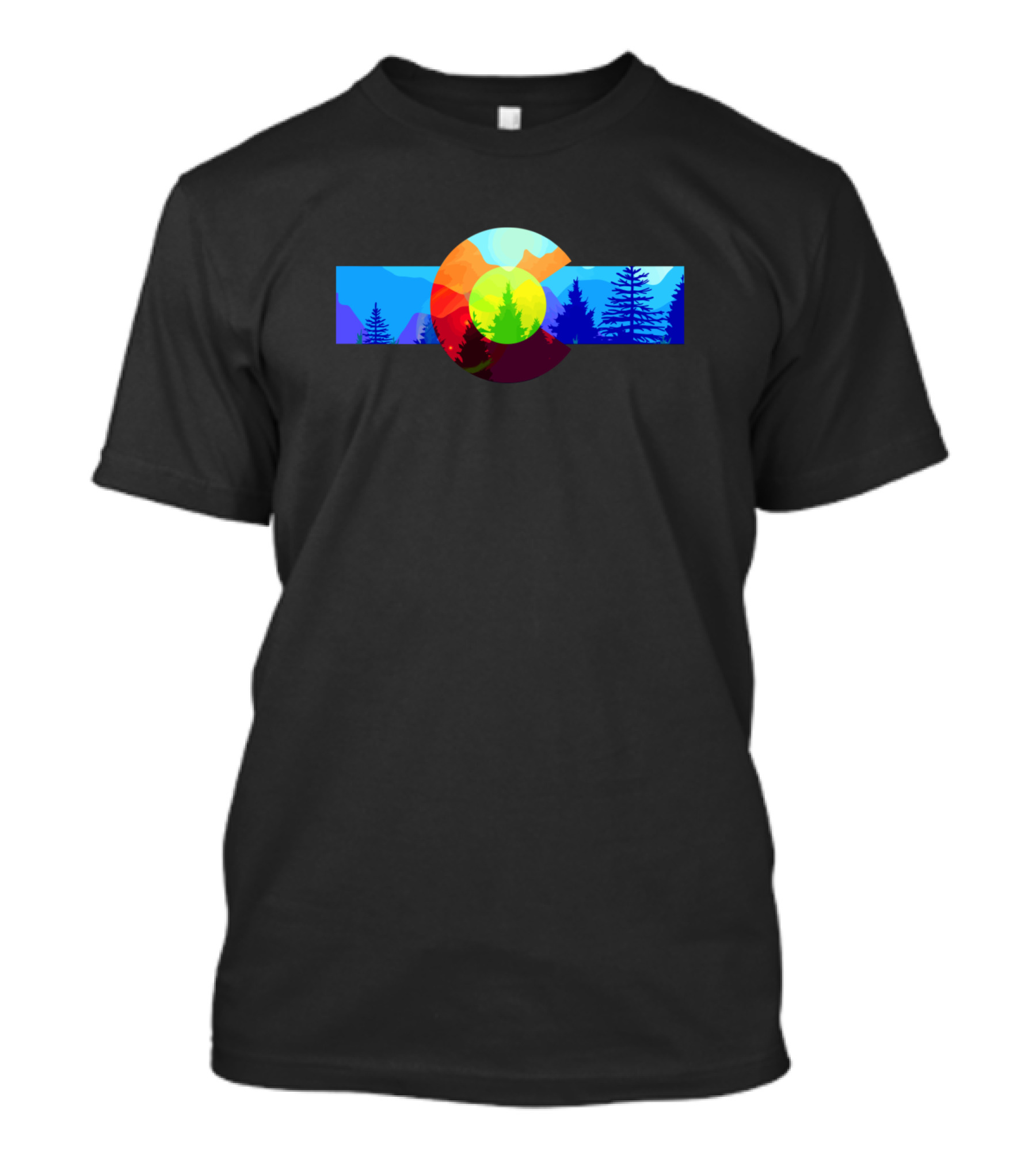 Colorado Flag With Mountains And Forest Scenery T-Shirt