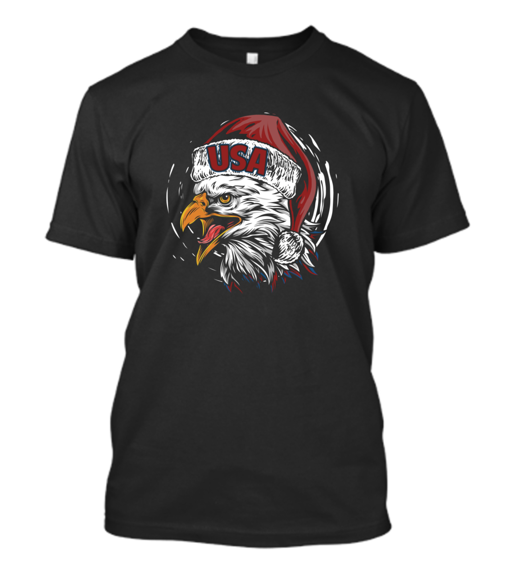 USA Bald Eagle Patriotic Santa Hat T-Shirt