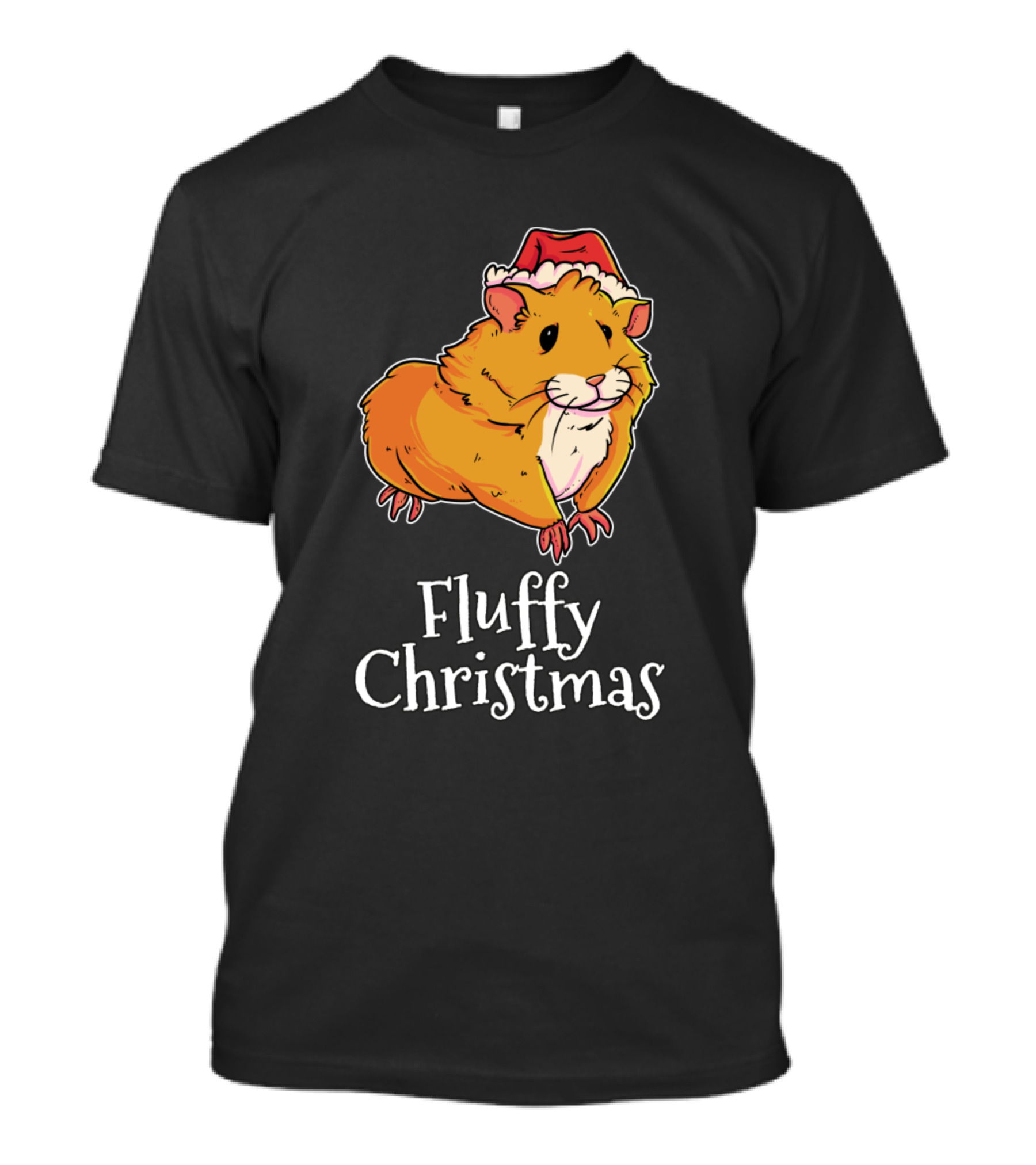 Fluffy Christmas Hamster Merry Christmas Hat T-Shirt