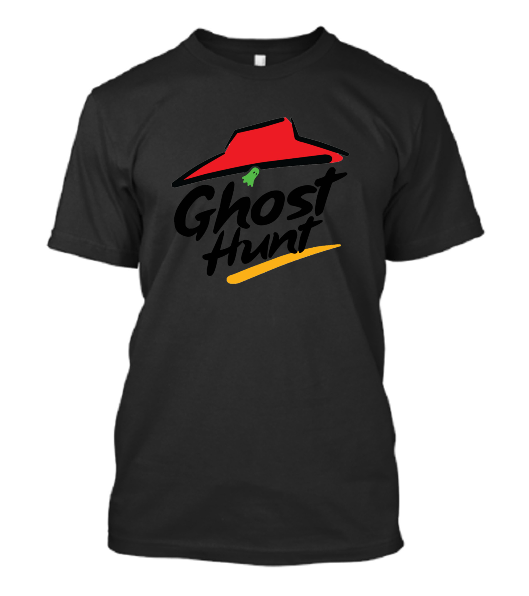 Ghost Hunt Red Hat Green Ghost T-Shirt