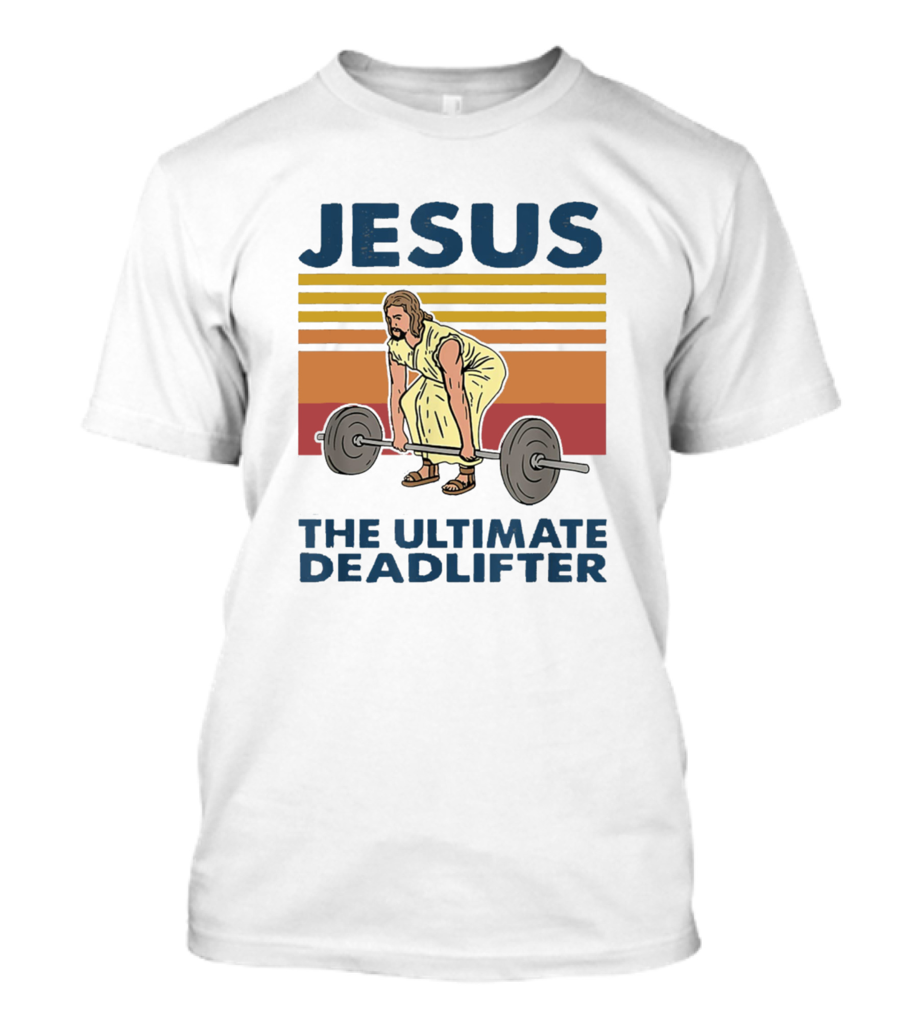 Jesus The Ultimate Deadlifter Vintage Style Retro Fitness Motif T-Shirt