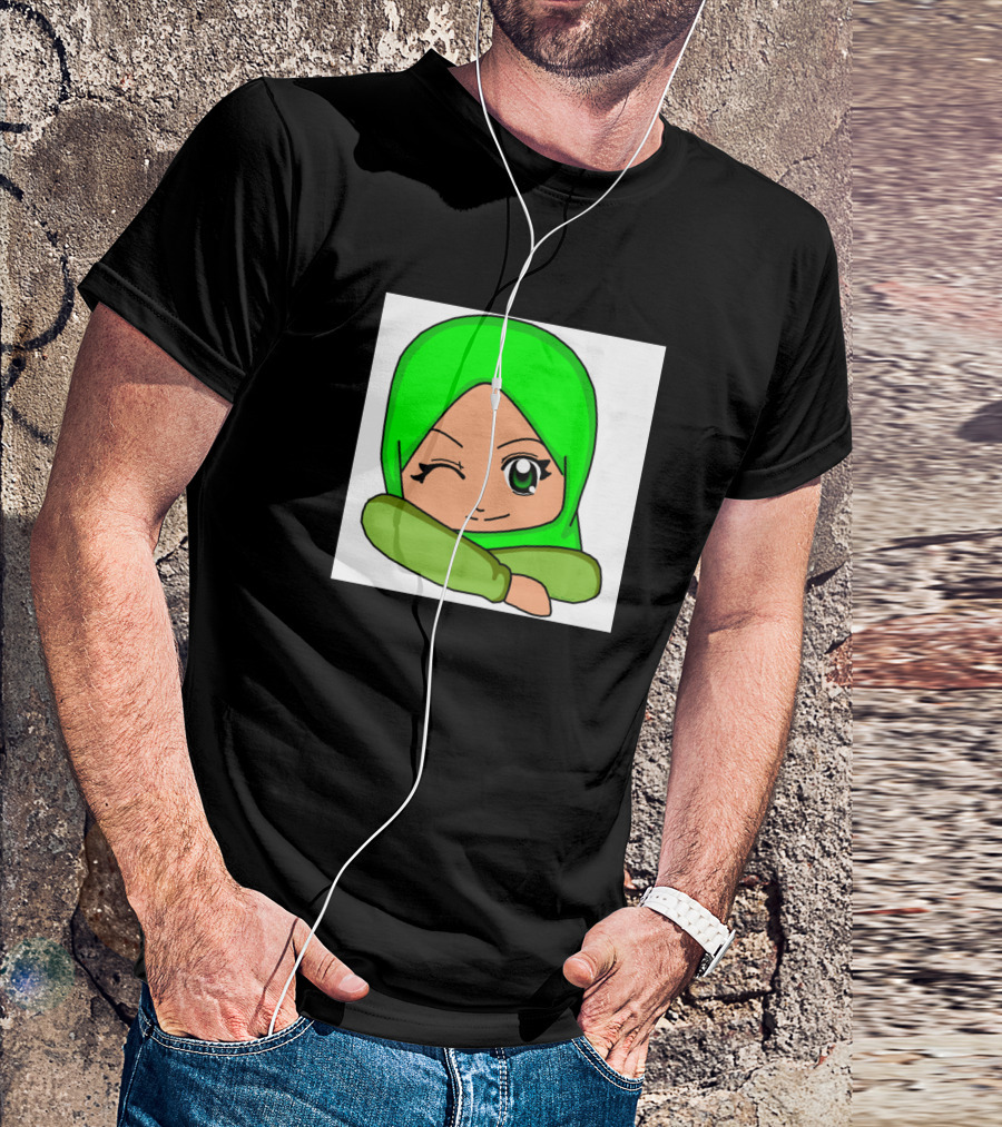 Kartun Comel Hijab Girl Winking T-Shirt
