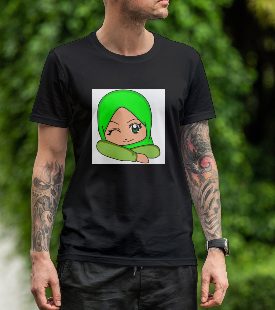 Kartun Comel Hijab Girl Winking T-Shirt