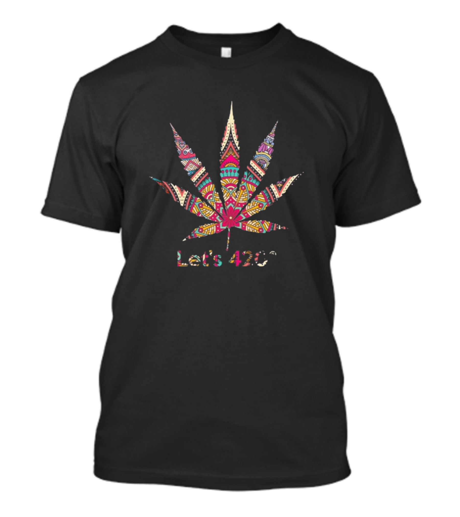 Let's 420 Mandala Colorful Leaf T-Shirt