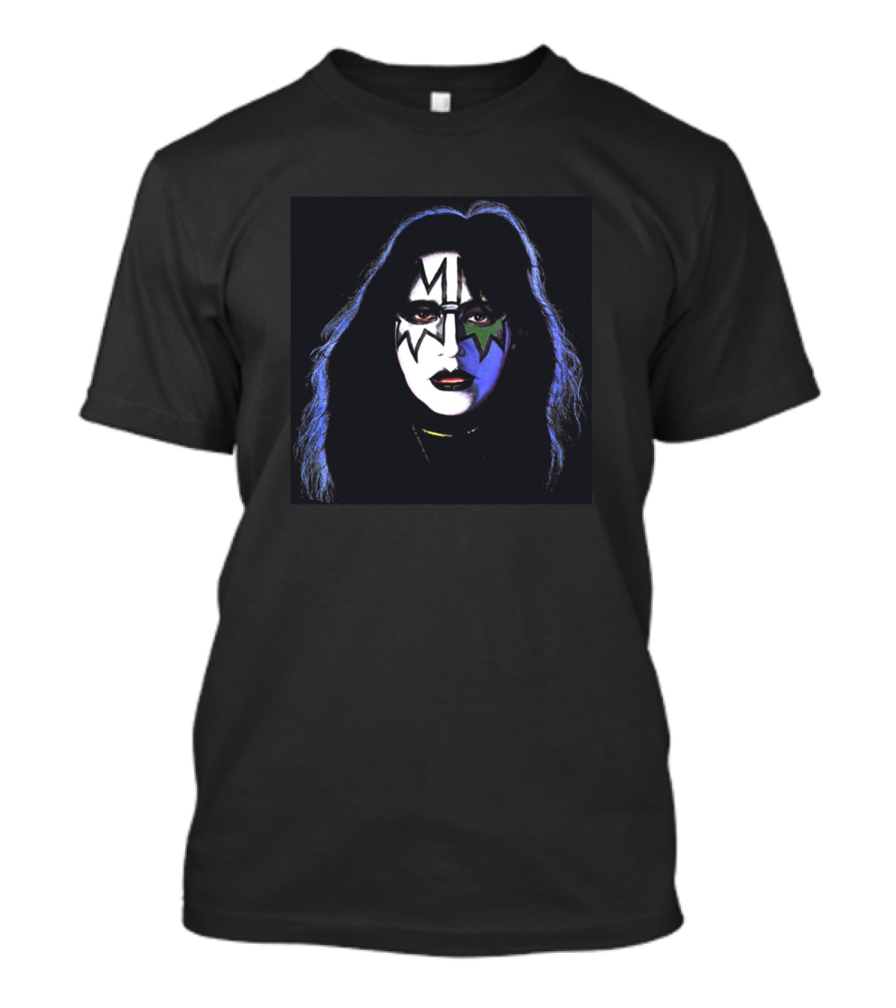 Ace Frehley Spaceman Makeup Kiss Rock Band Face T-Shirt