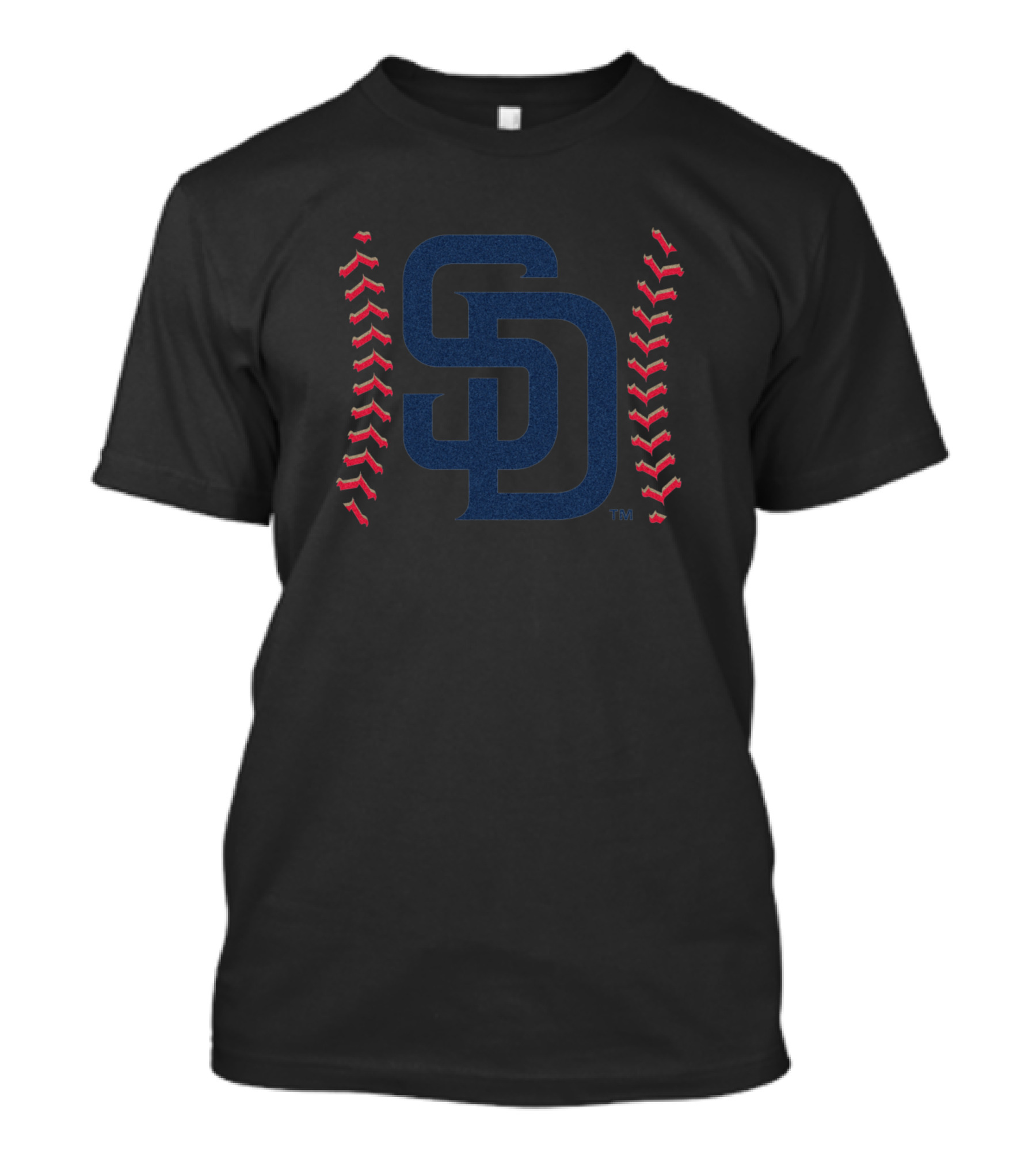 San Diego Padres SD Logo With Baseball Stitching T-Shirt