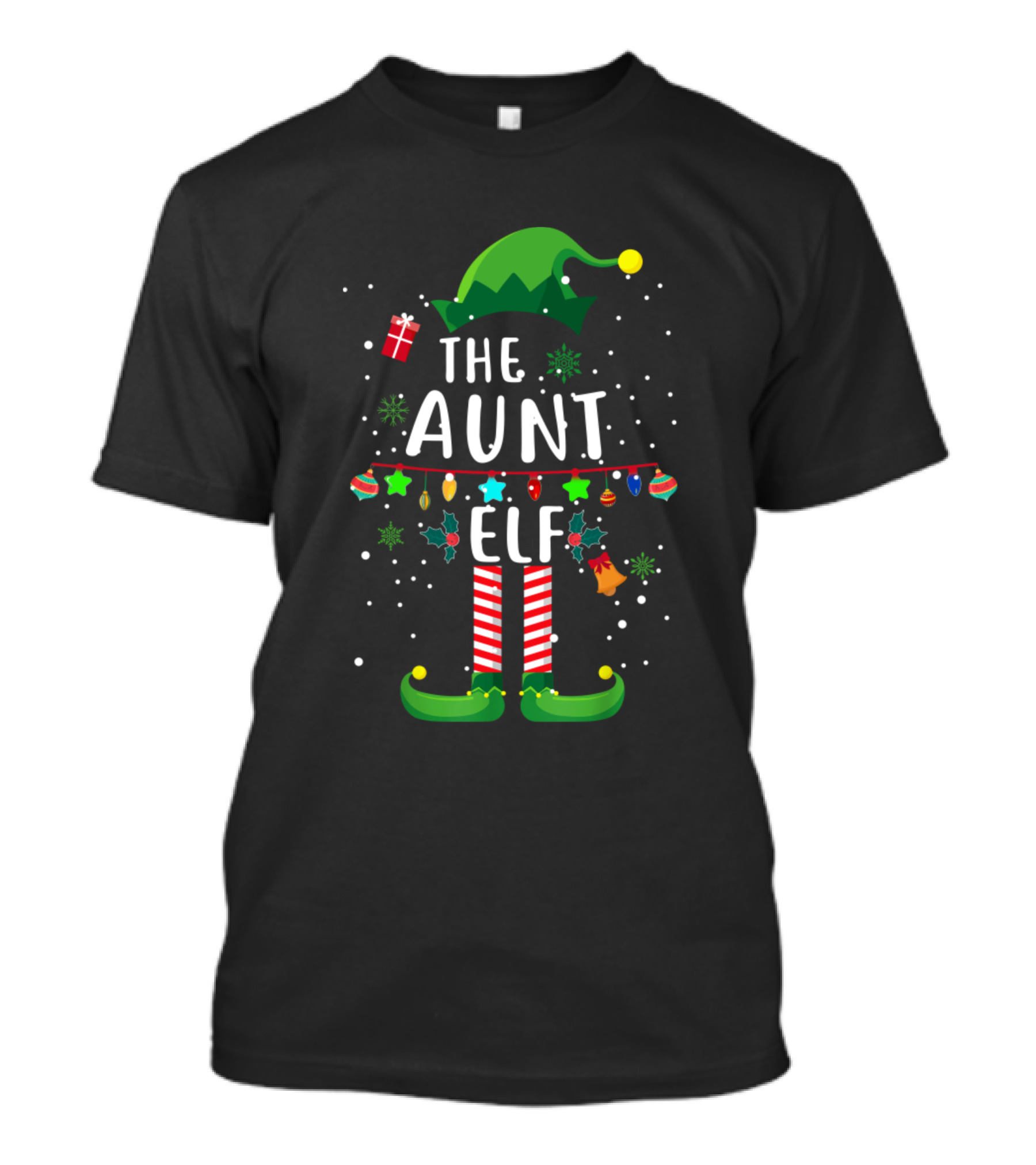 The Aunt Elf Christmas Festive Hat And Stockings T-Shirt