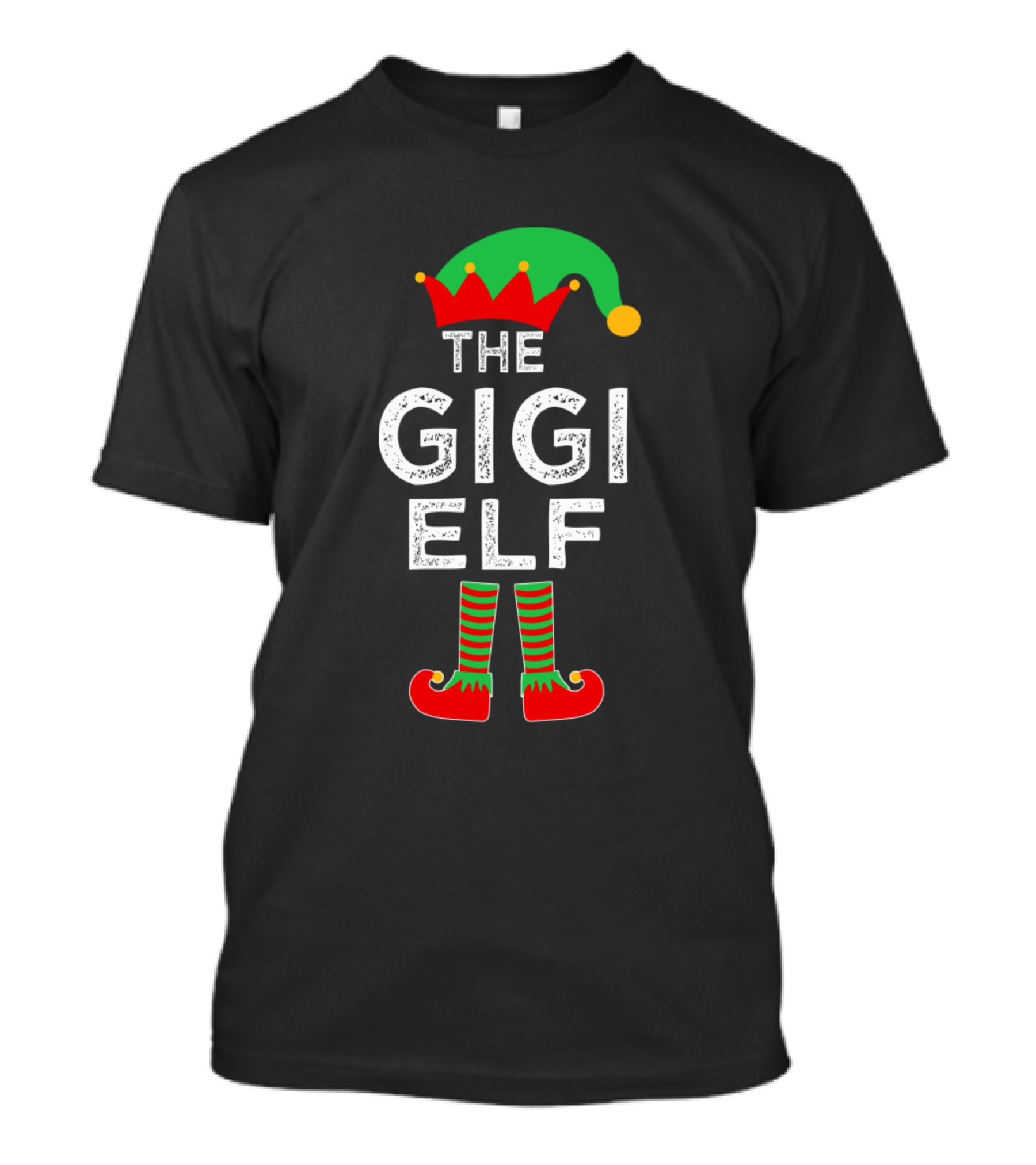 THE GIGI ELF Christmas Costume Hat And Shoes Festive T-Shirt
