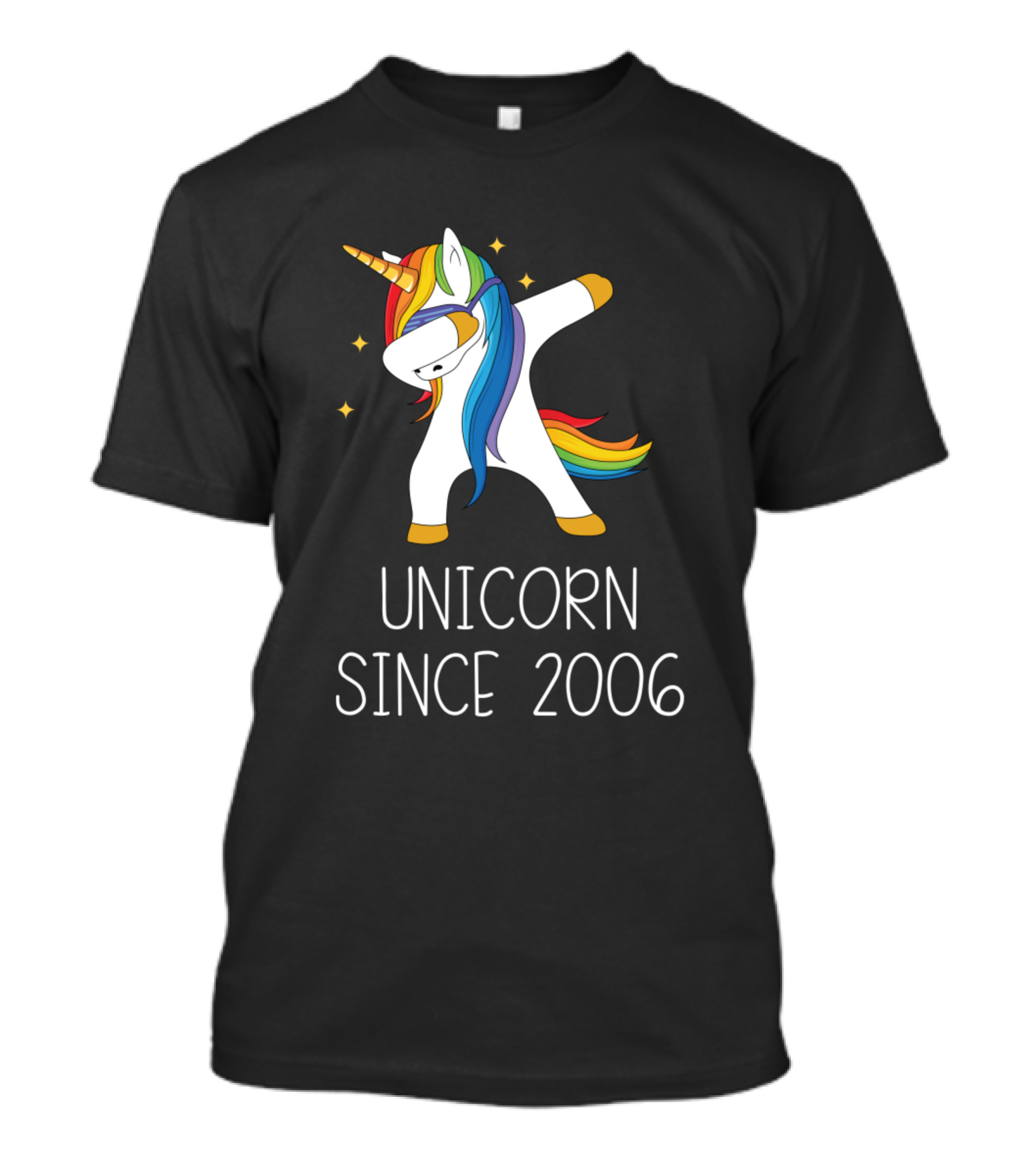 Unicorn Dabbing Since 2006 Rainbow Star Magic T-Shirt