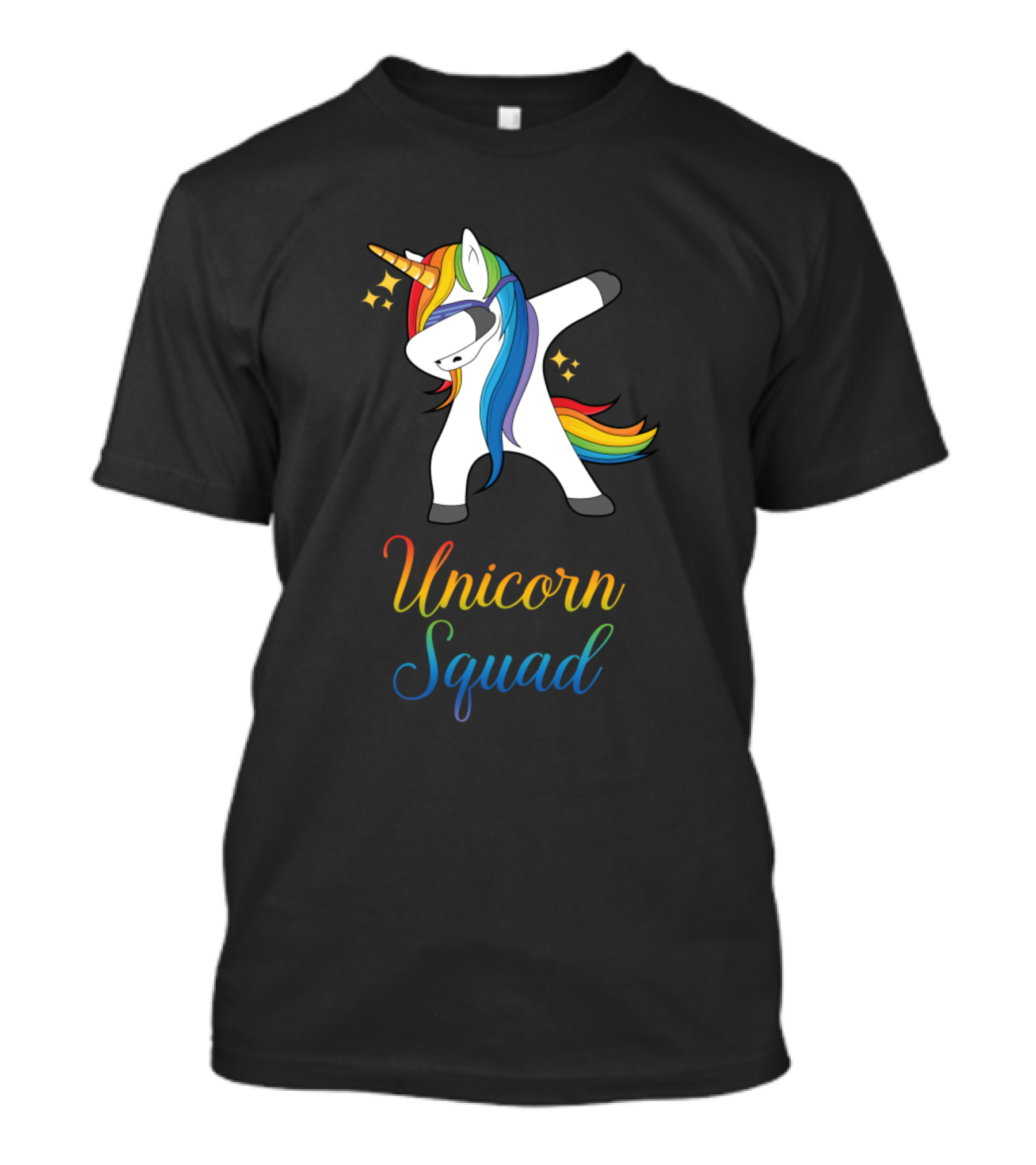 Unicorn Squad Dabbing Rainbow Mane T-Shirt