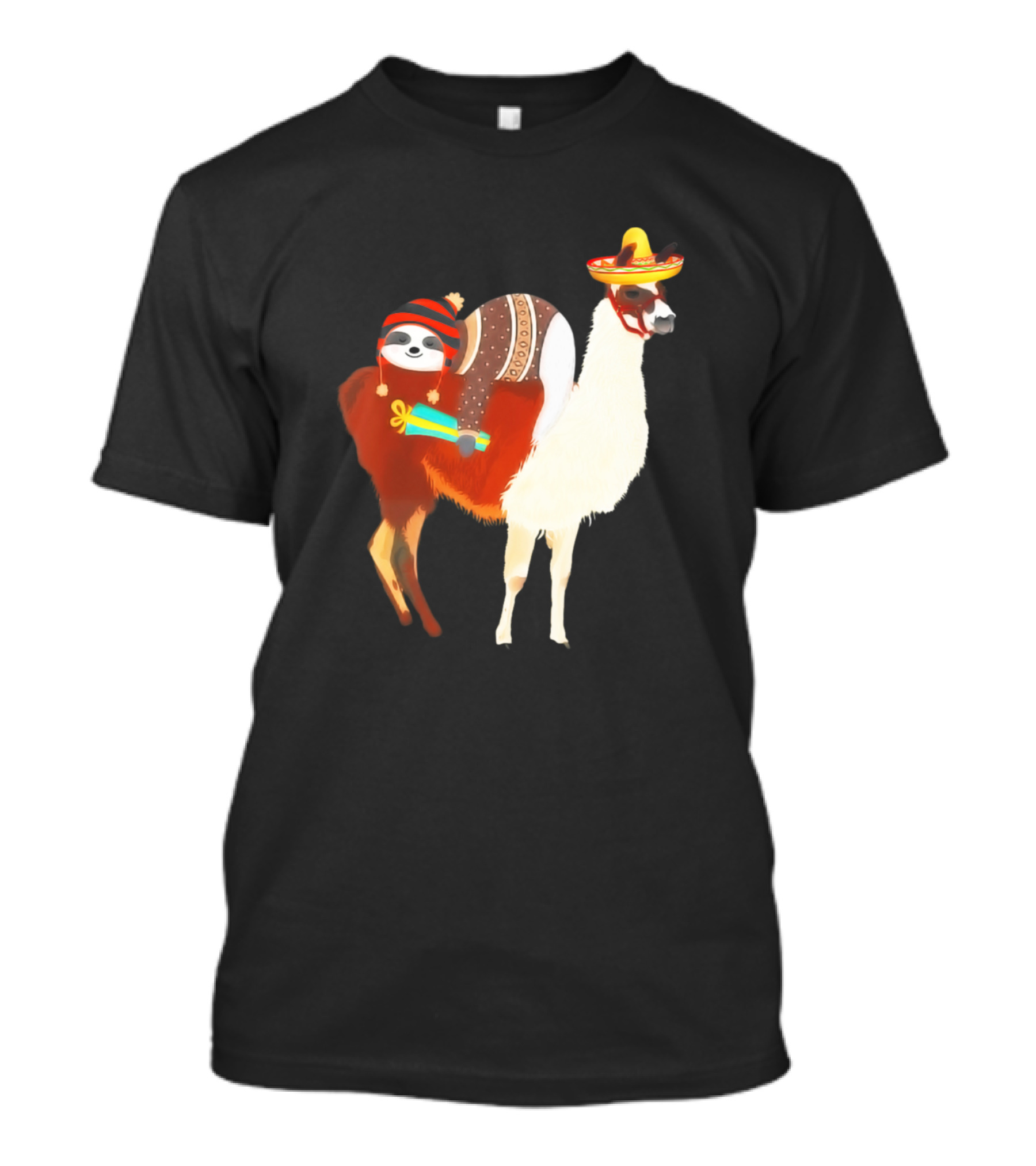 Sloth Riding Llama Mexican Fiesta Cinco De Mayo T-Shirt