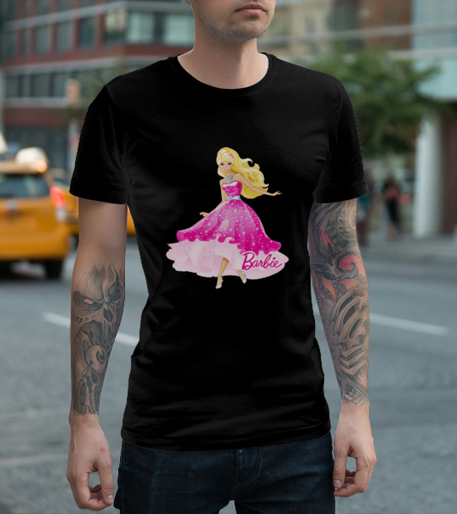 Barbie Pink Sparkling Dress Dancing T-Shirt