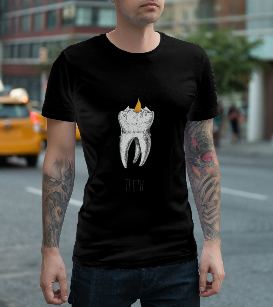 Candle Teeth Flame Wax Tooth T-Shirt