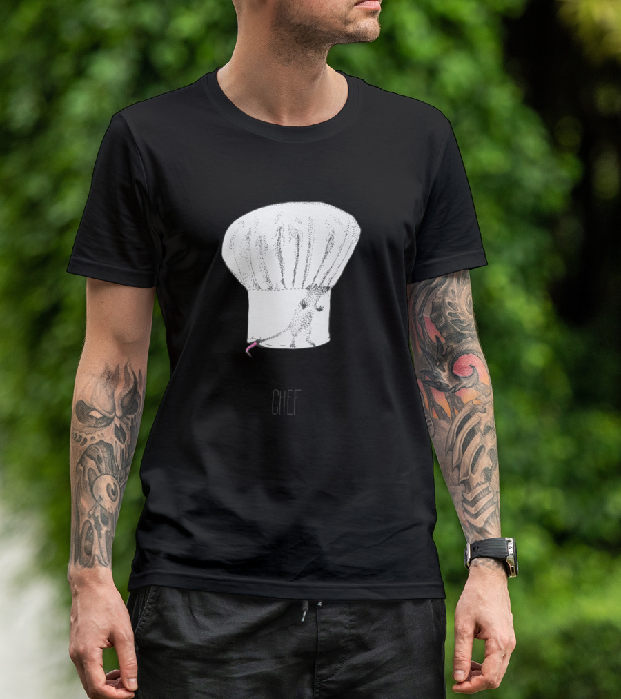 Chef Rat Hiding Under Chef Hat T-Shirt