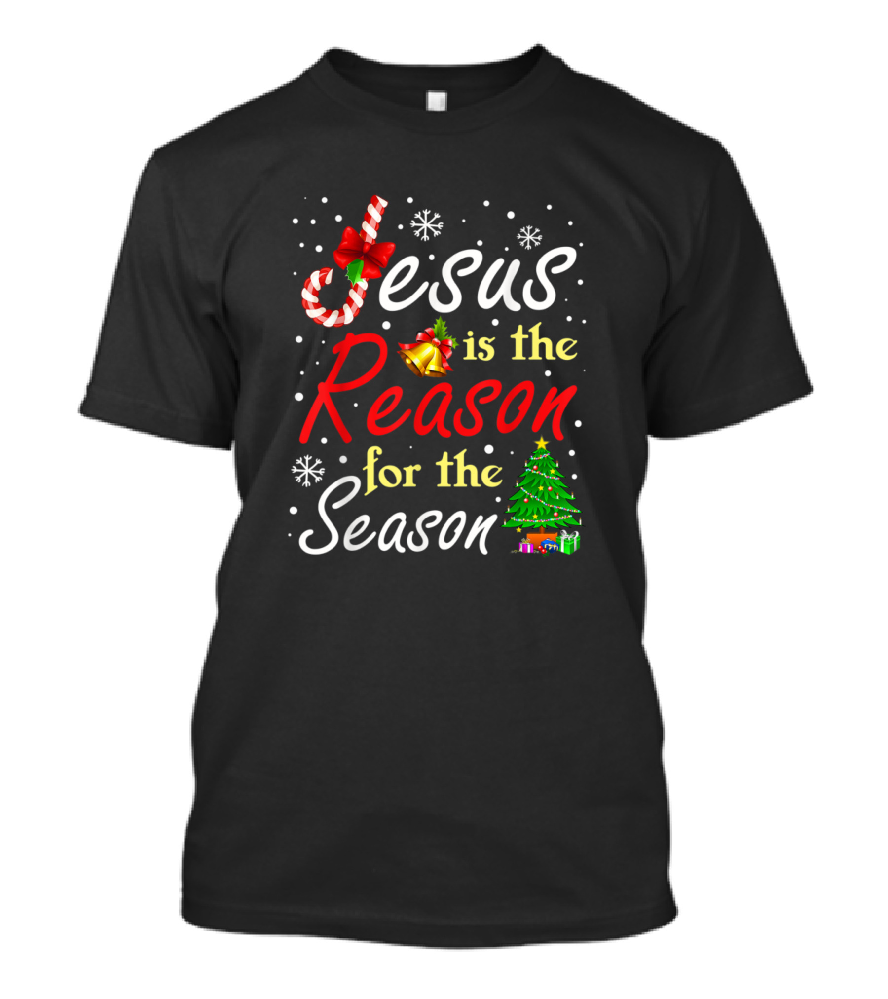Jesus Is The Reason For The Season Candy Cane Christmas Tree T-Shirt