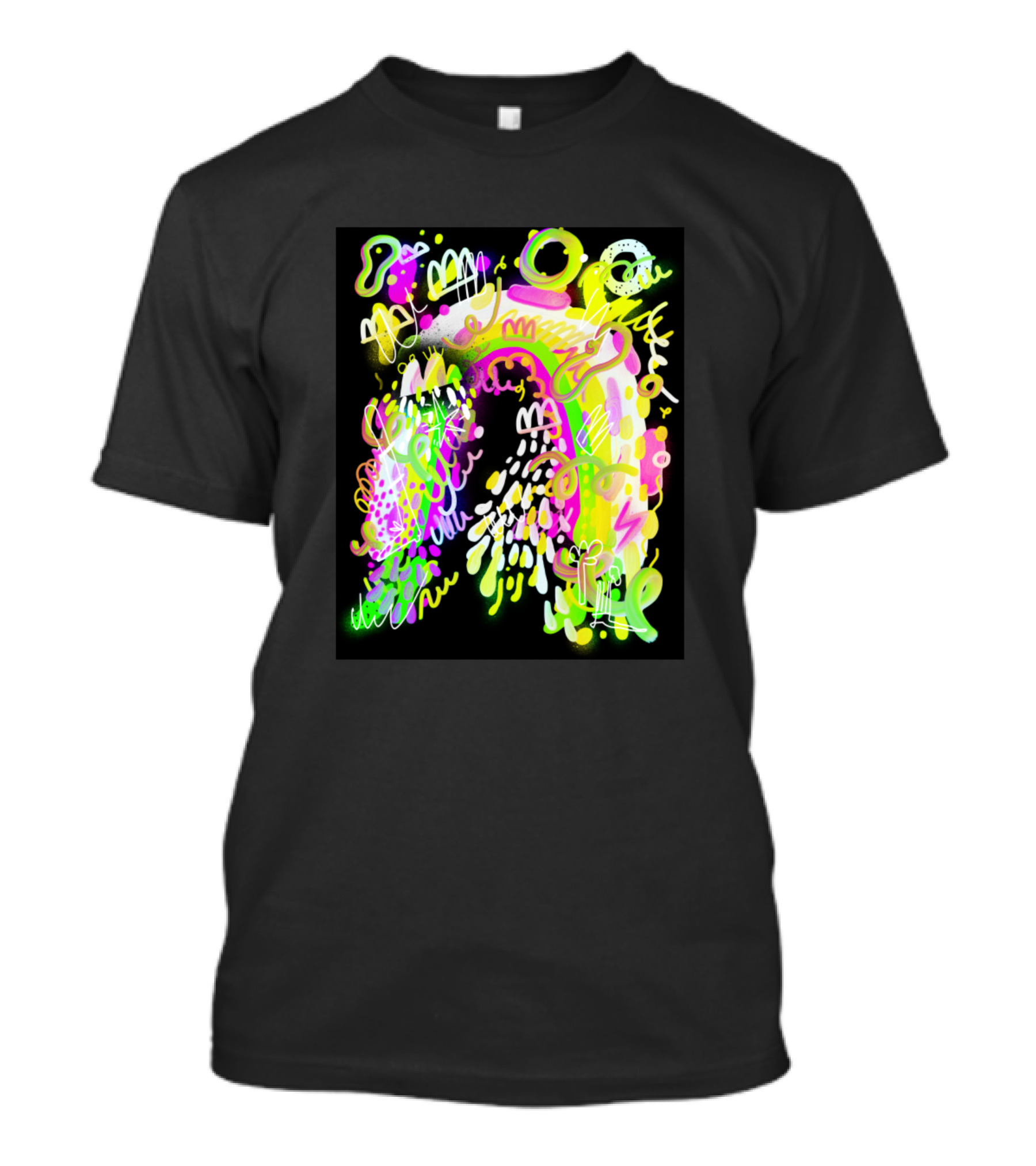 Fluorescent Rainbow Neon Graffiti Burst T-Shirt