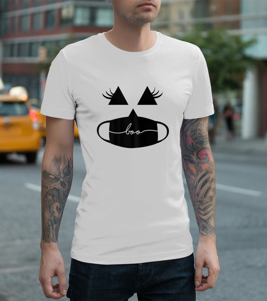 Boo Halloween Cute Pumpkin Face For Wife Teen Girl T-Shirt