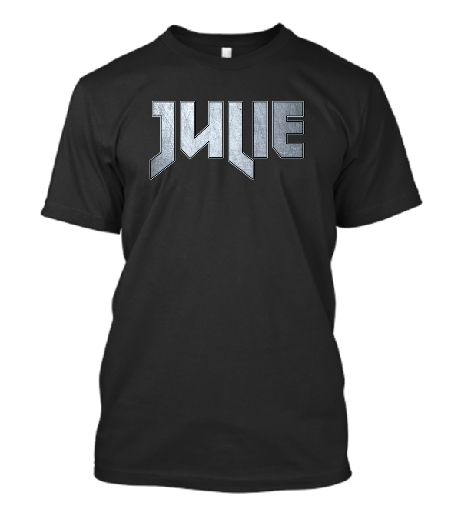 Heavy Metal Julie Bold Metallic Text T-Shirt