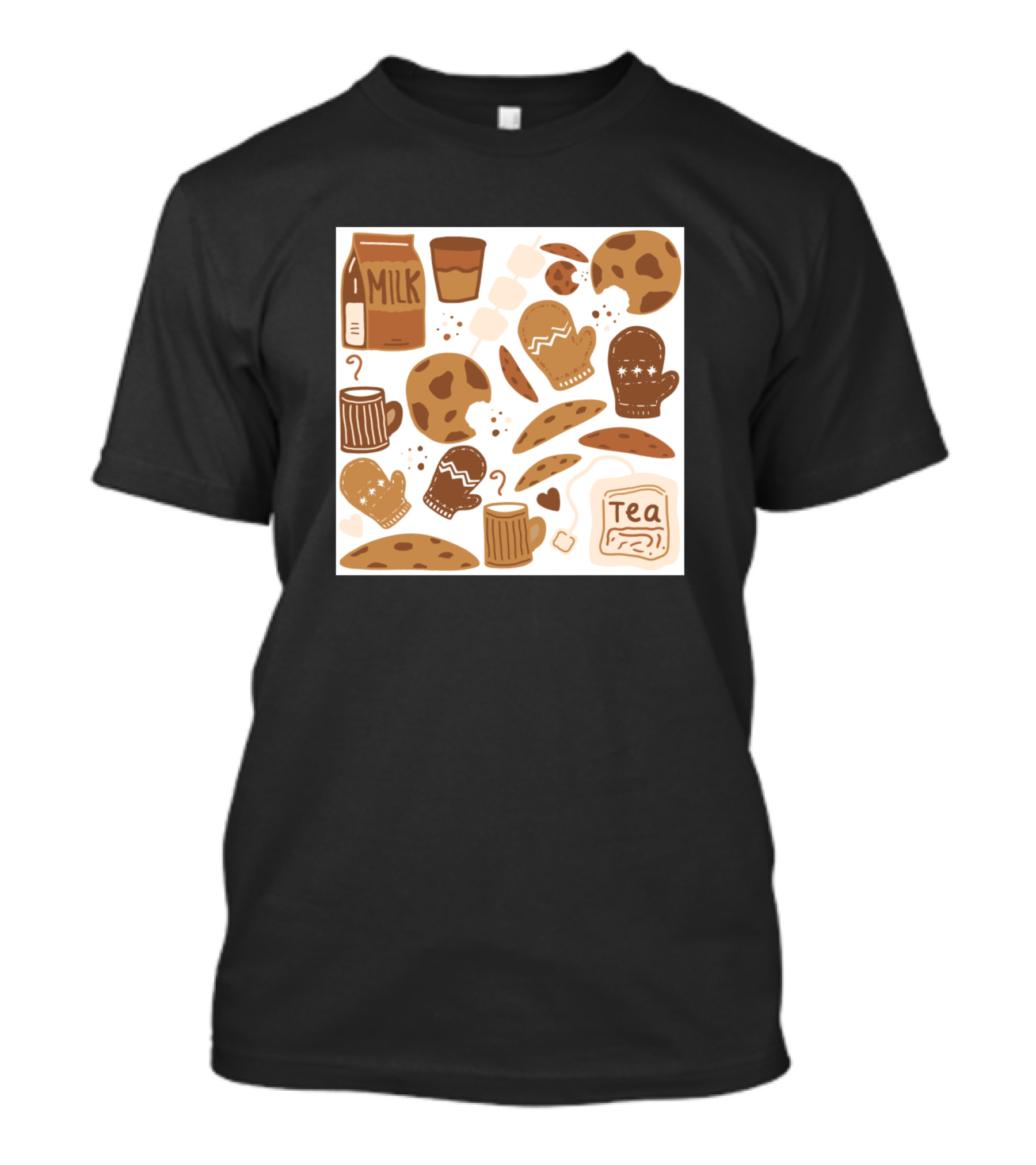 Milk Cookies And Tea Cozy Winter Drinks And Treats T-Shirt