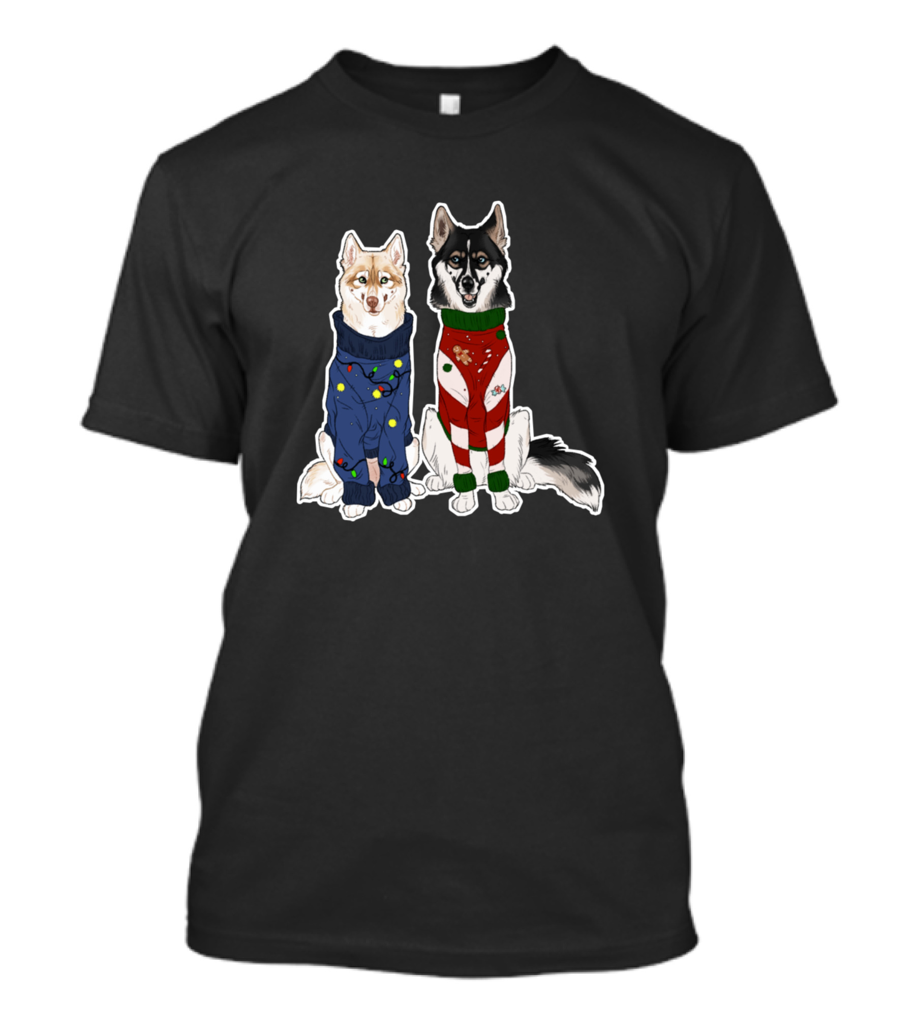 Husky Dog Christmas Sweaters T-Shirt