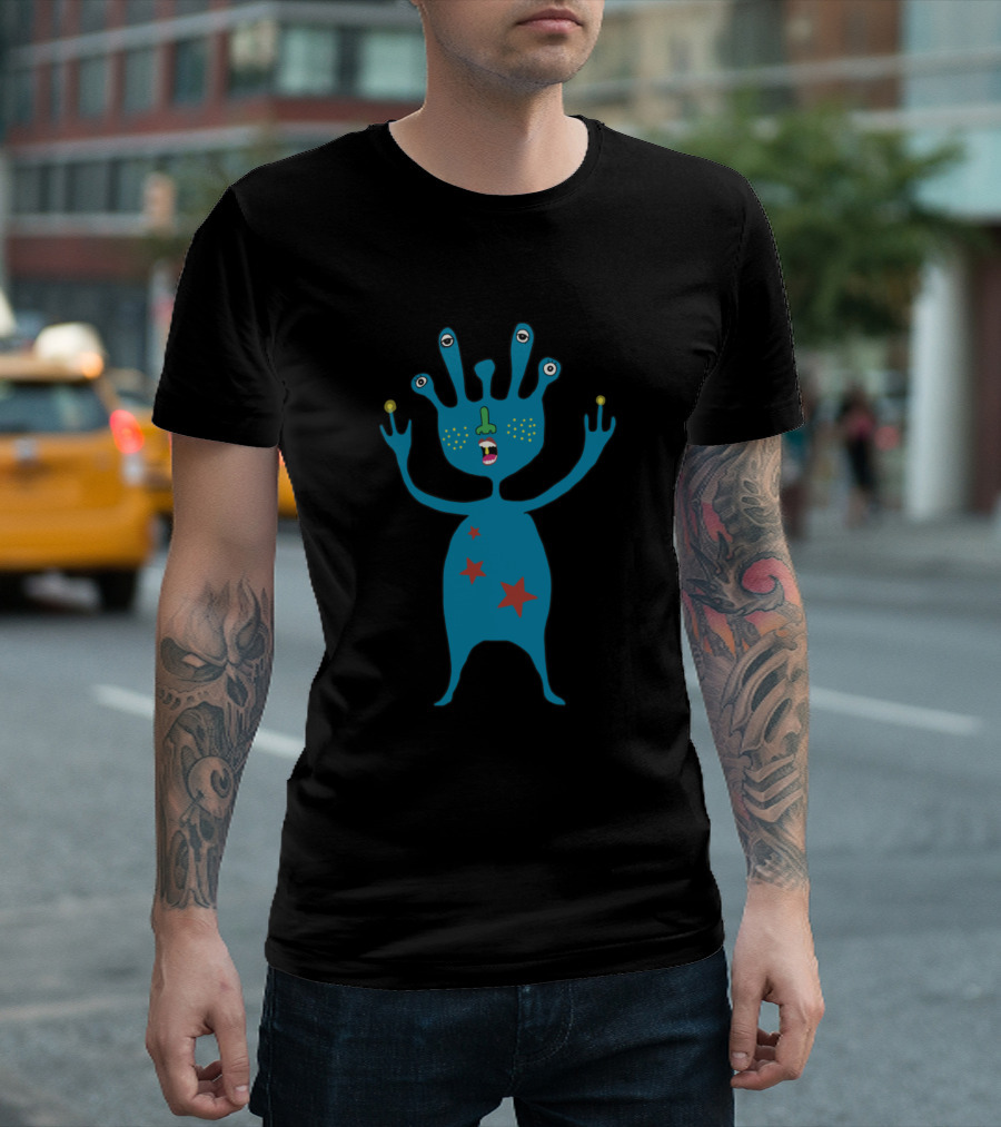 Rarirureroo Alien Creature With Starry Body And Multiple Eyes T-Shirt