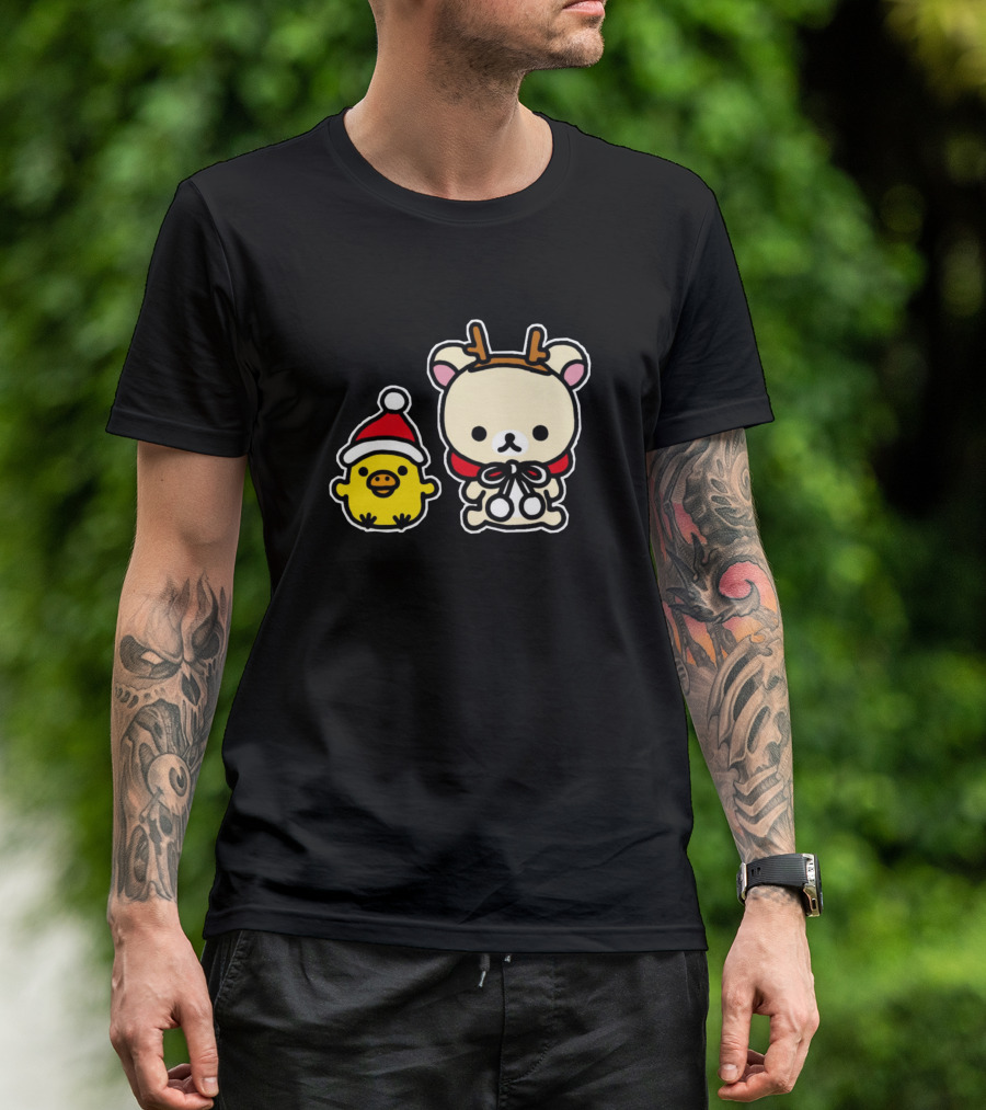 Rilakkuma Reindeer Kiiroitori Santa Christmas T-Shirt