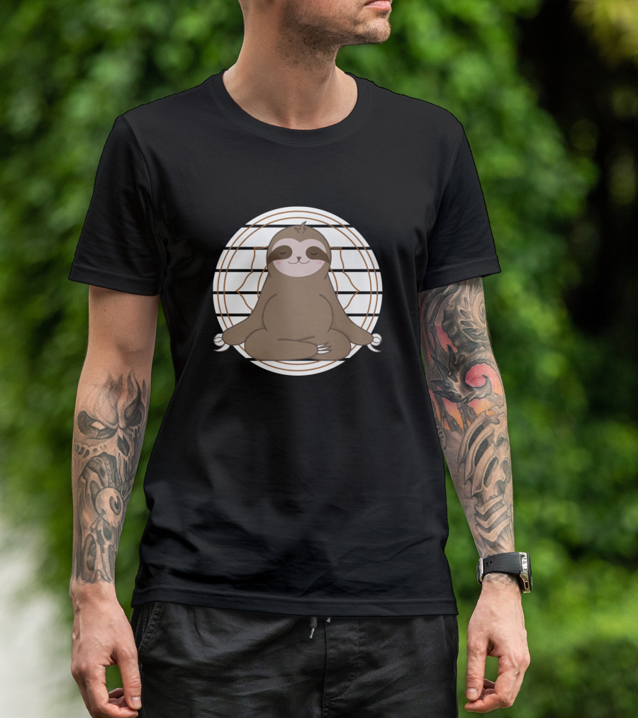 Sloth Meditation Relaxation With 7 Chakras T-Shirt