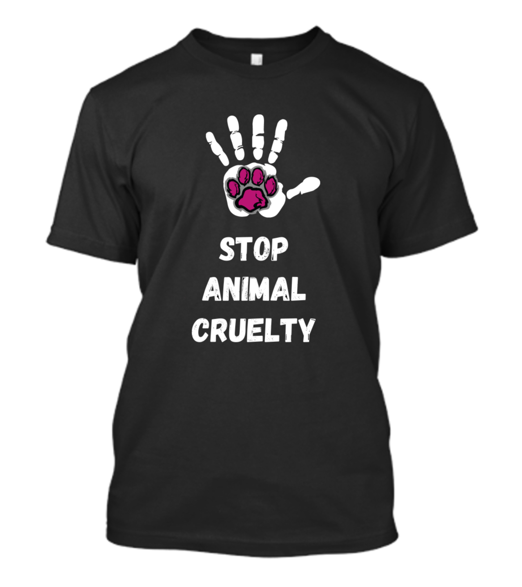 Stop Animal Cruelty Hand And Paw Vegan Animal Lover T-Shirt