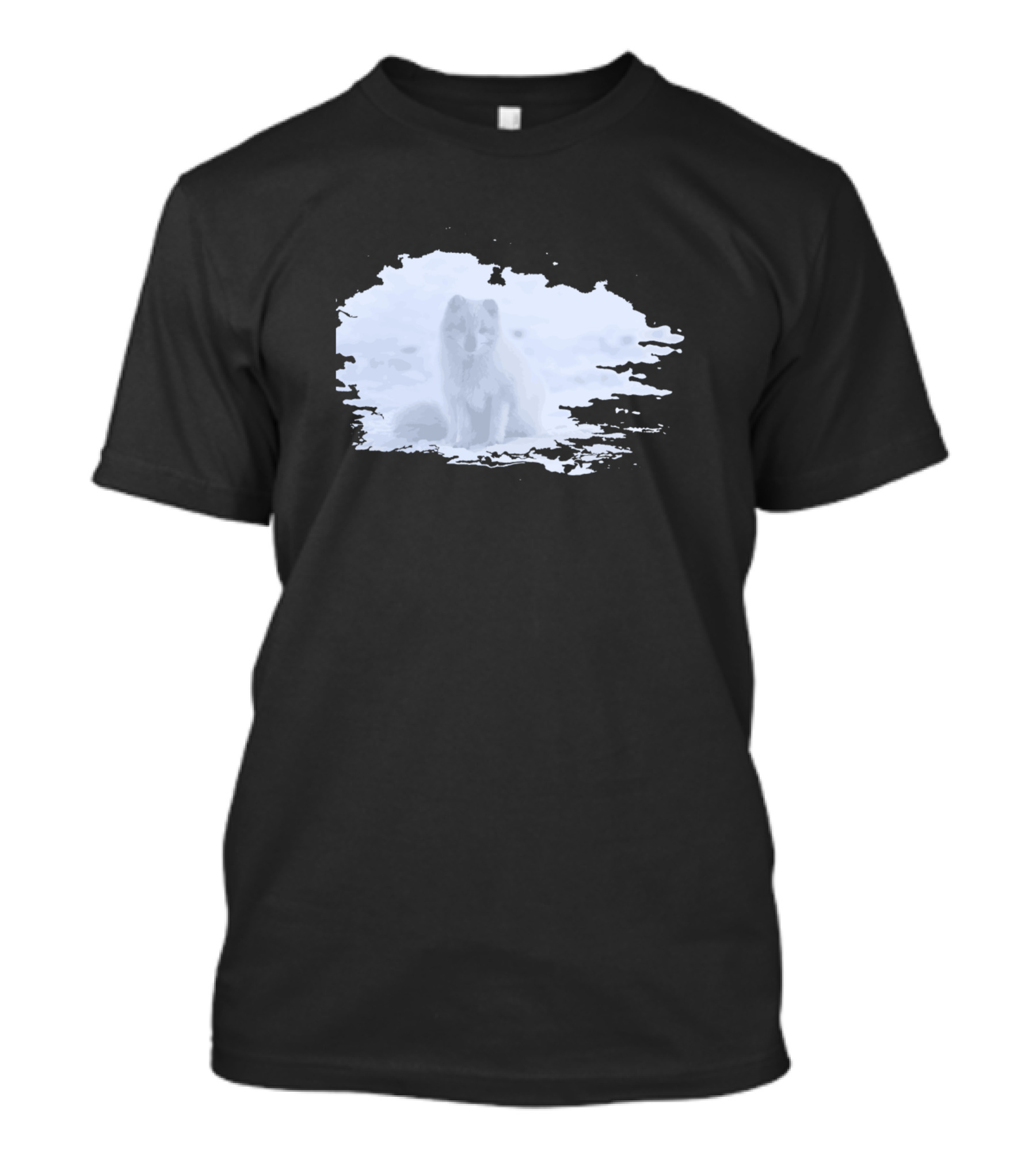 White Arctic Fox In Snow-Covered Landscape T-Shirt