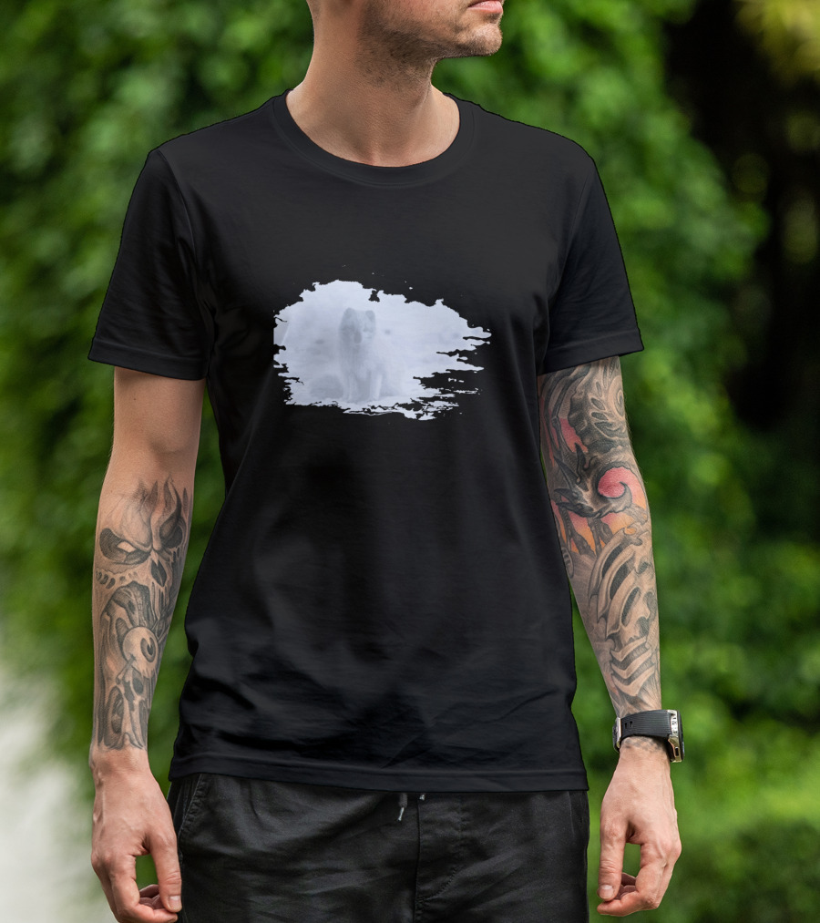 White Arctic Fox In Snow-Covered Landscape T-Shirt