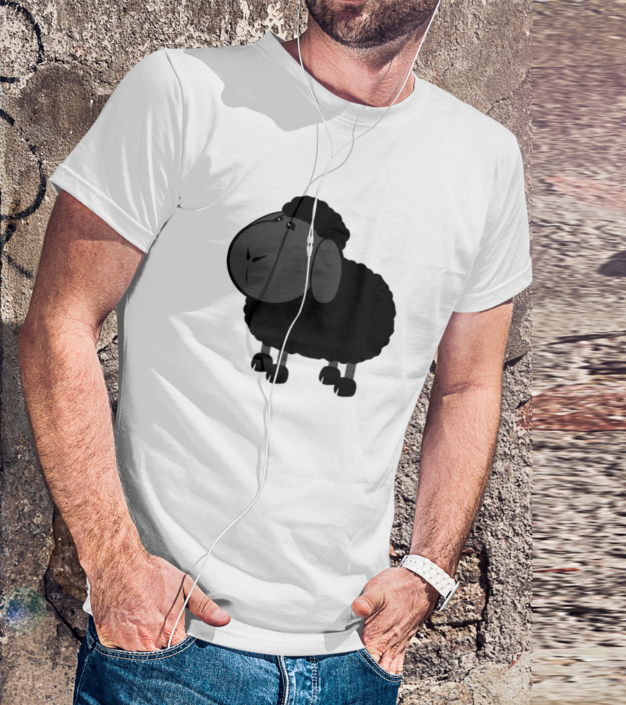 Black Sheep Cartoon T-Shirt