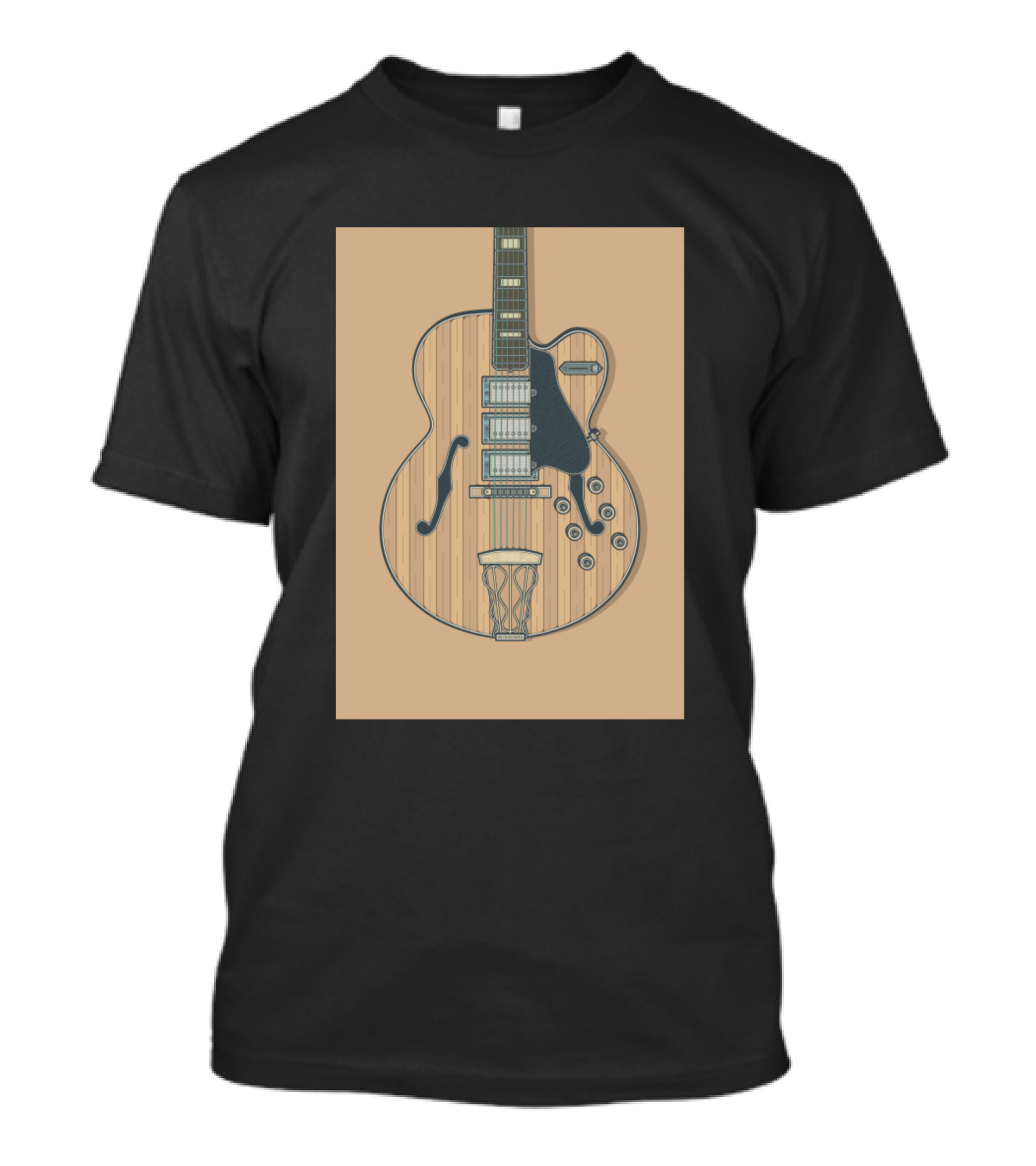 Brown Vintage Archtop Guitar With Basketball Hoop T-Shirt