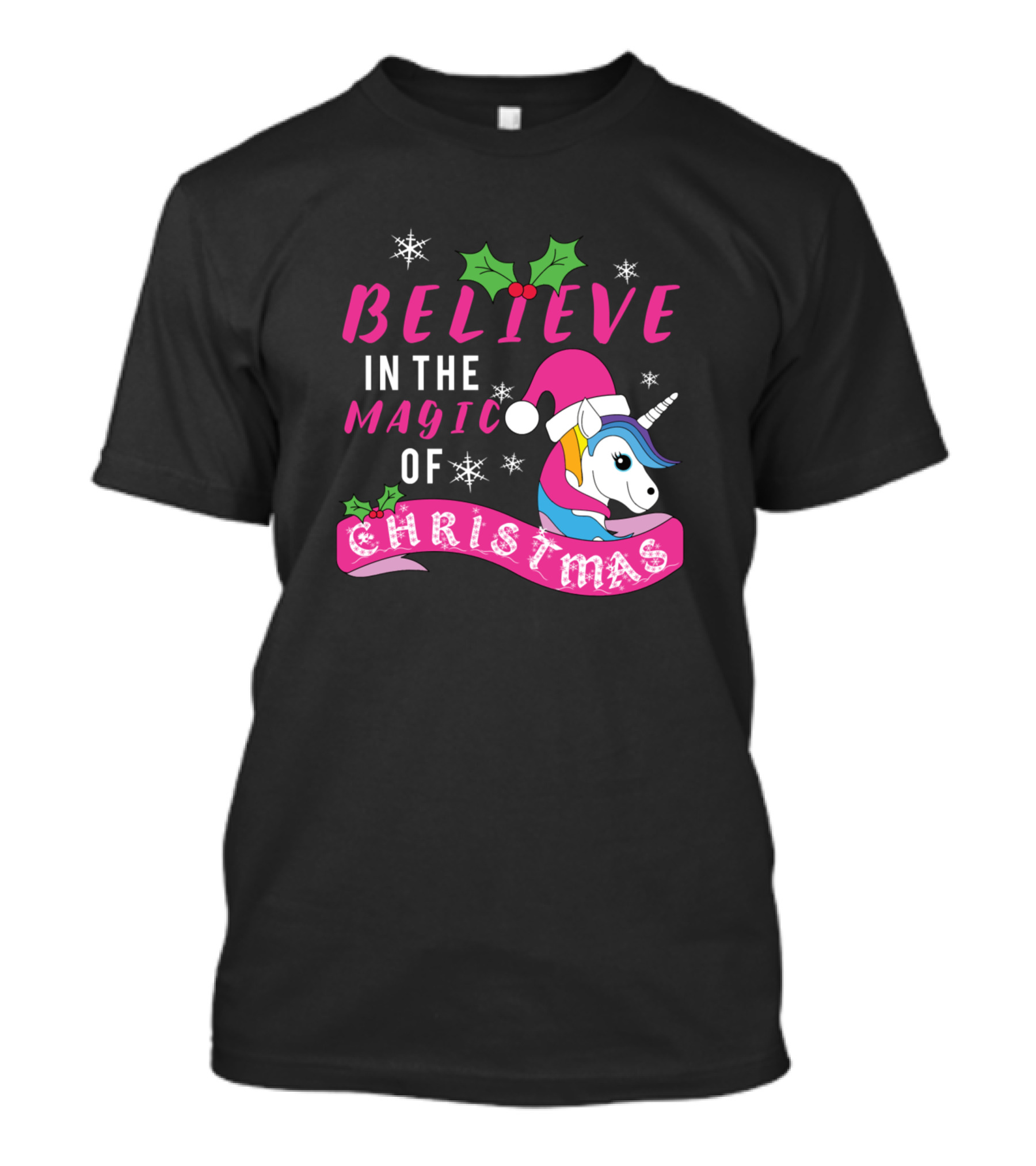 Believe In The Magic Of Christmas Unicorn T-Shirt