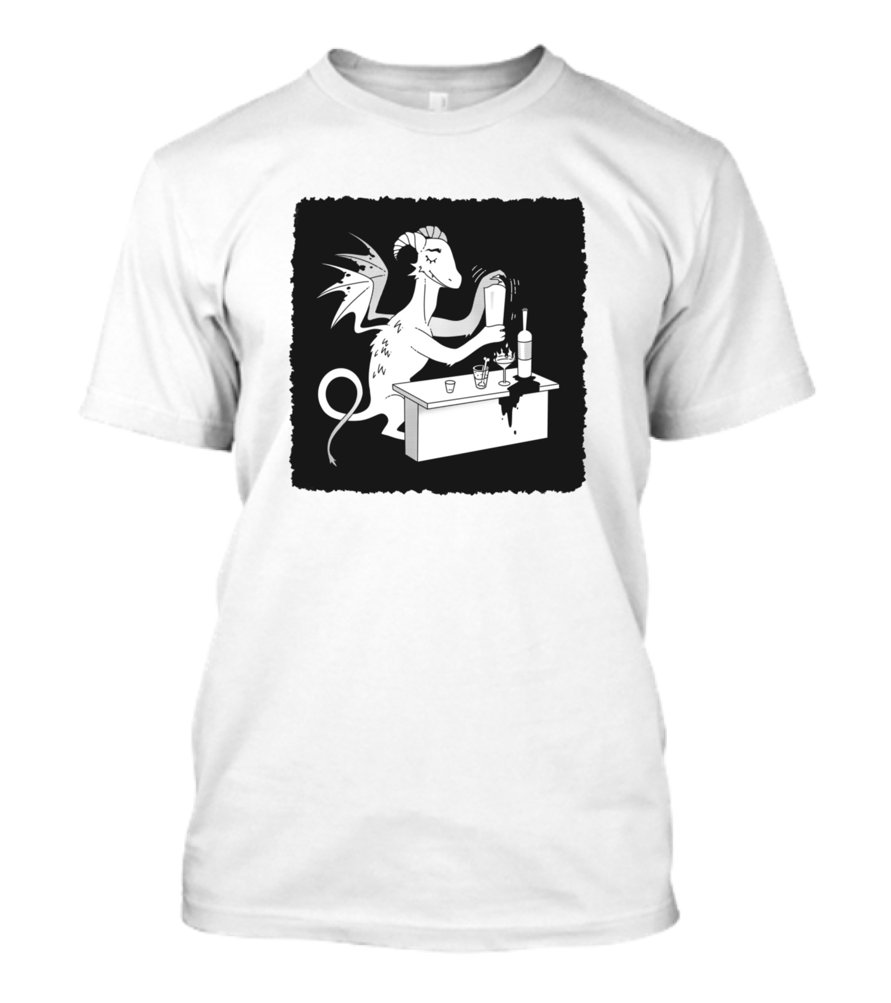 Dragon Shaking Cocktails At Bar Counter T-Shirt
