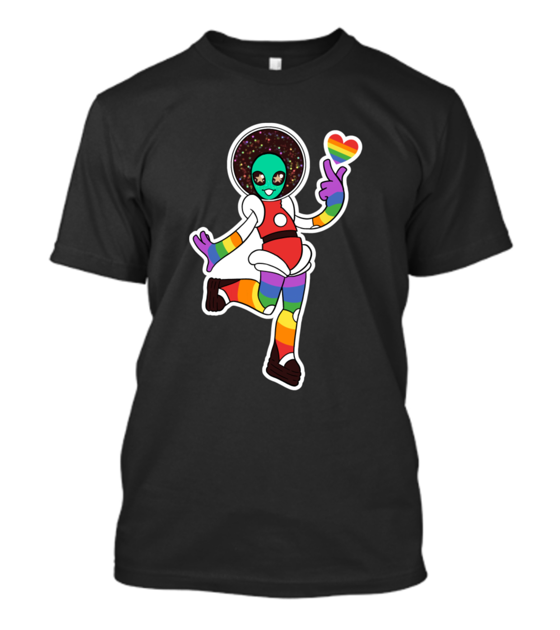 Gay Alien Rainbow Pride Celebrating Love And Diversity T-Shirt