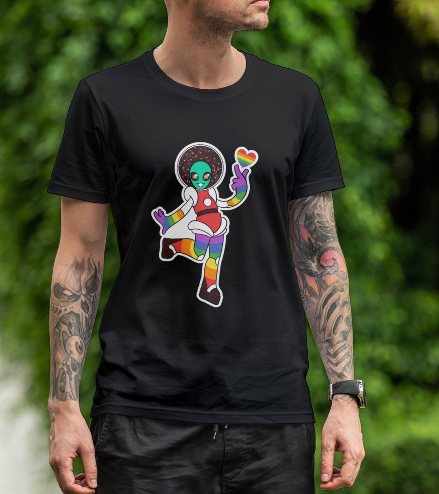 Gay Alien Rainbow Pride Celebrating Love And Diversity T-Shirt
