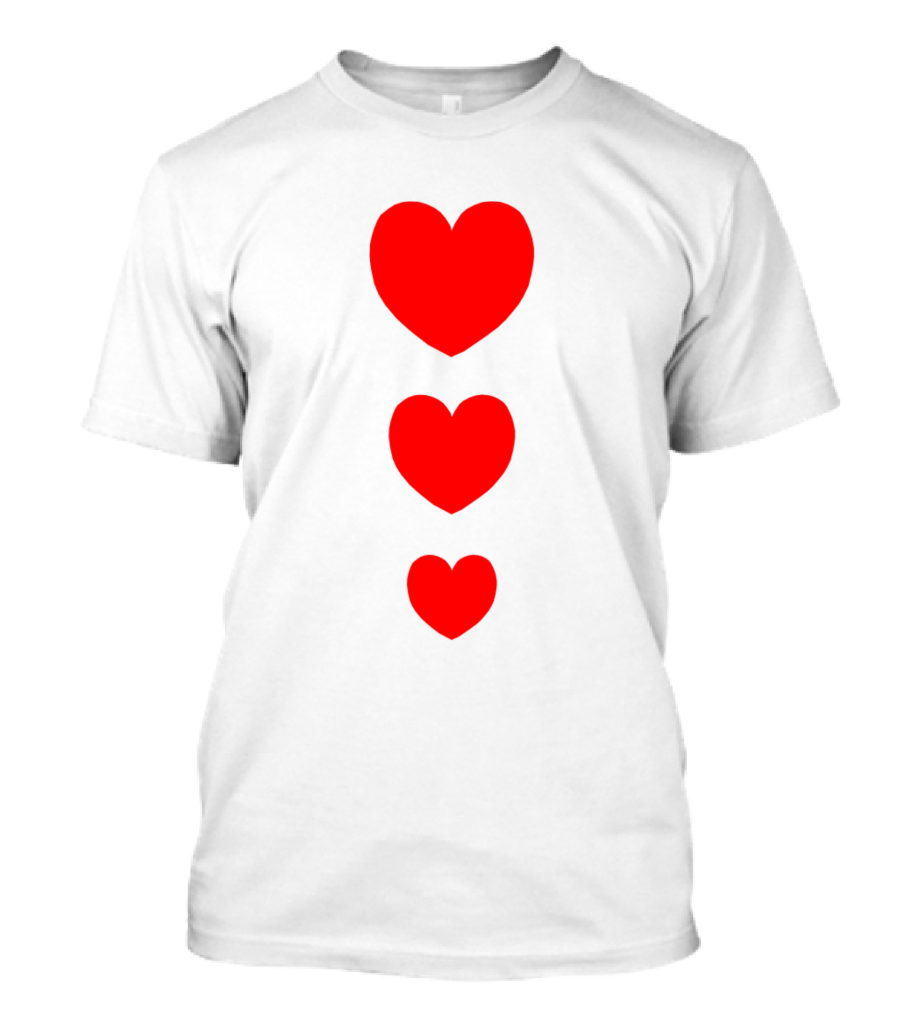 Heart Trio Red Hearts Vertical Arrangement T-Shirt
